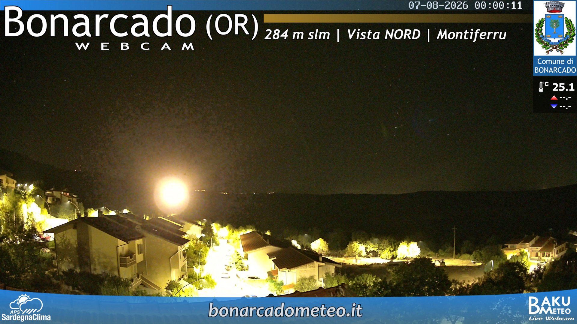 time-lapse frame, Bonarcado NORD webcam