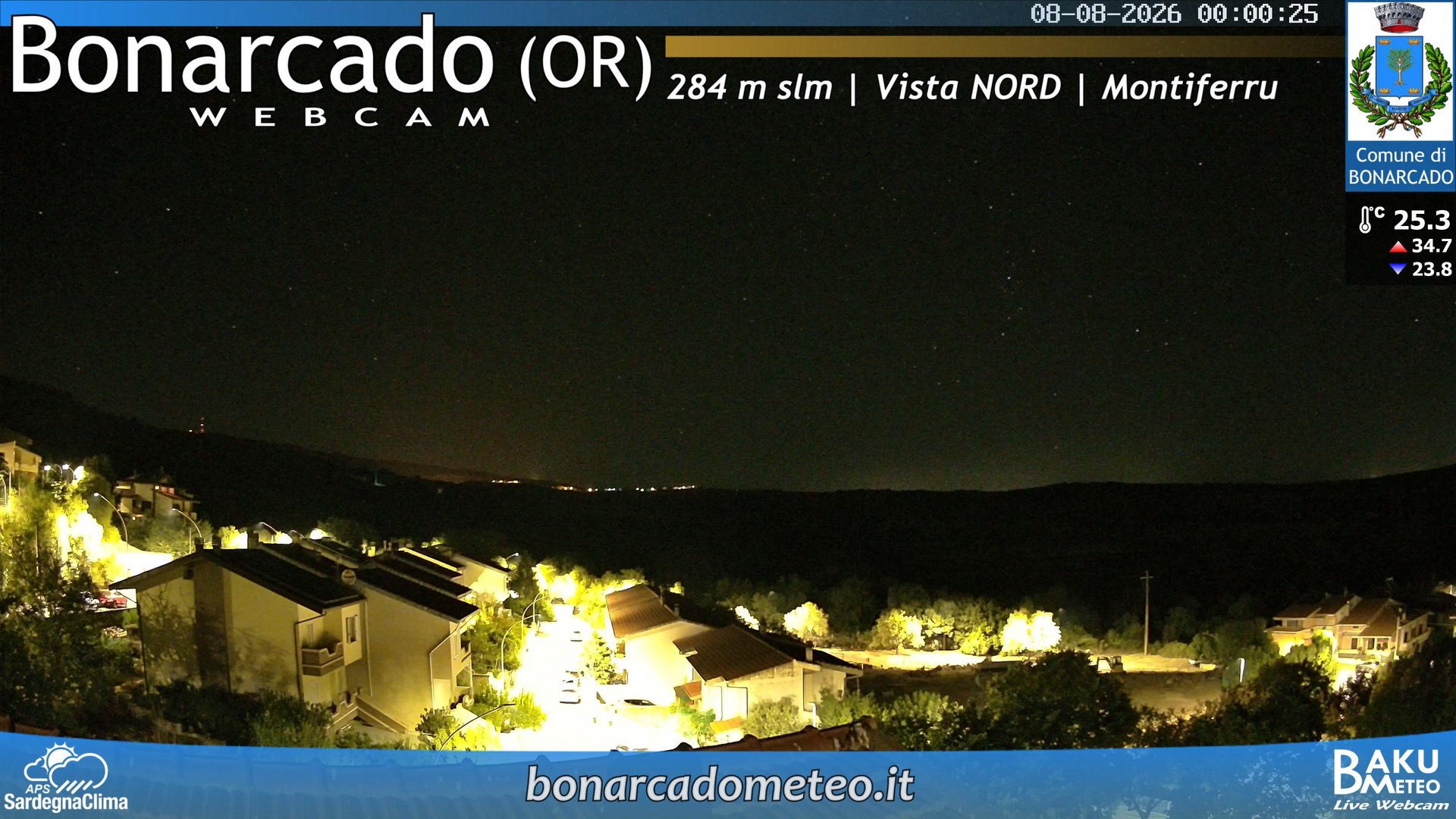 time-lapse frame, Bonarcado NORD webcam
