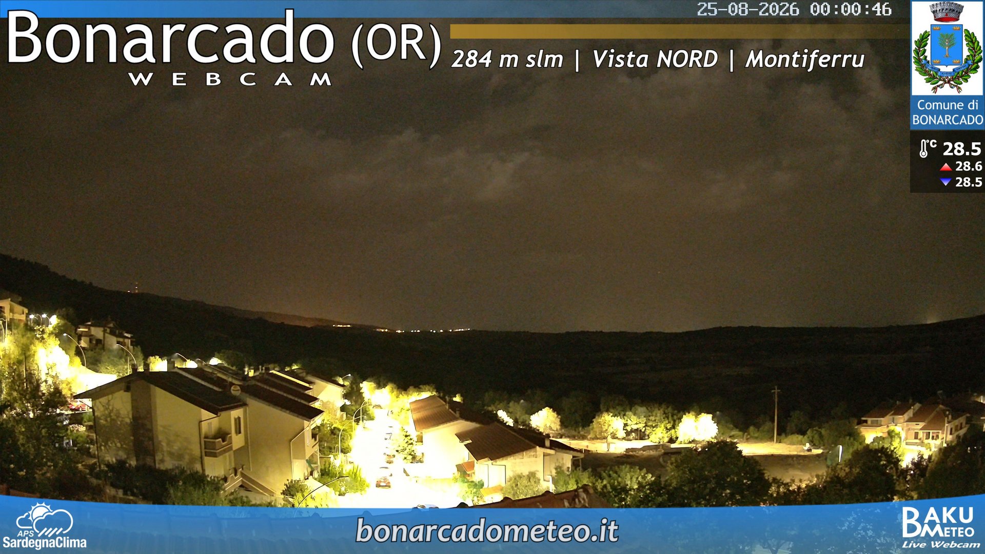 time-lapse frame, Bonarcado NORD webcam