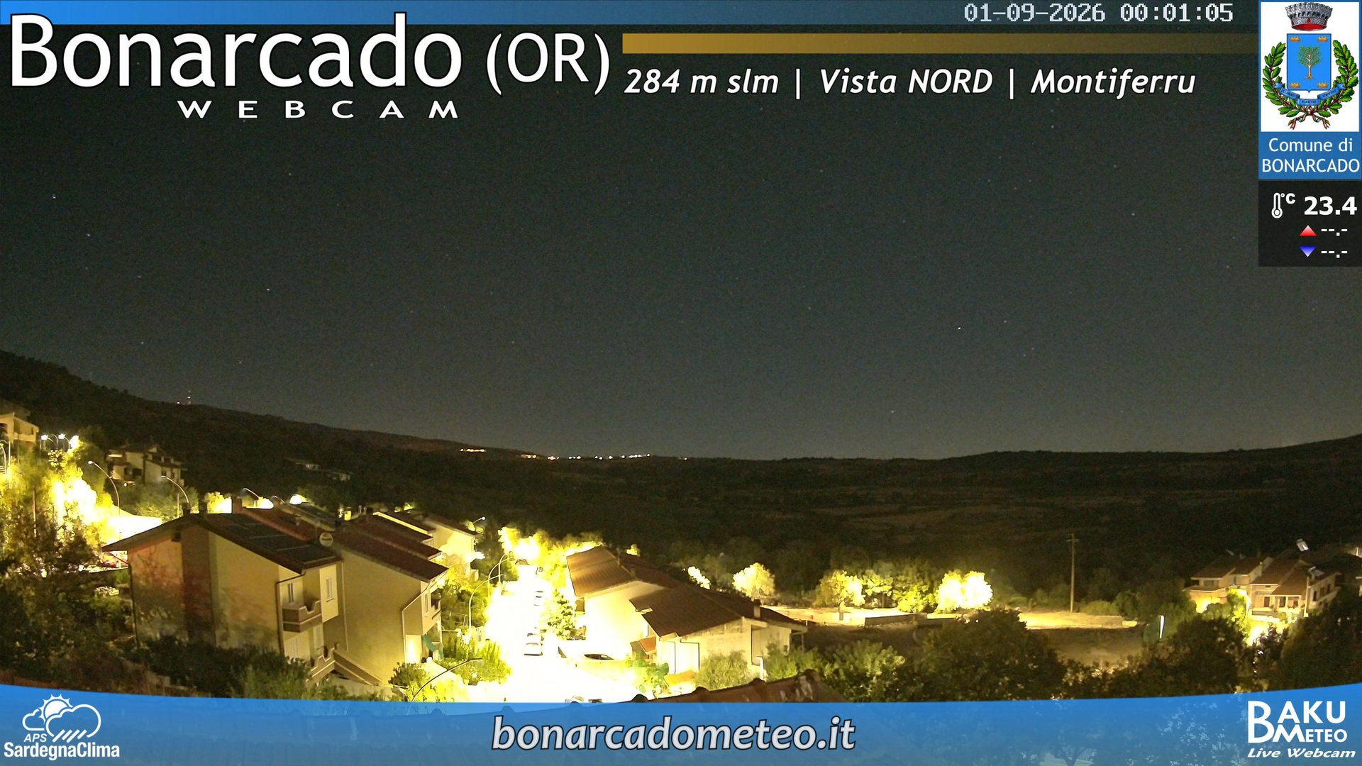 time-lapse frame, Bonarcado NORD webcam