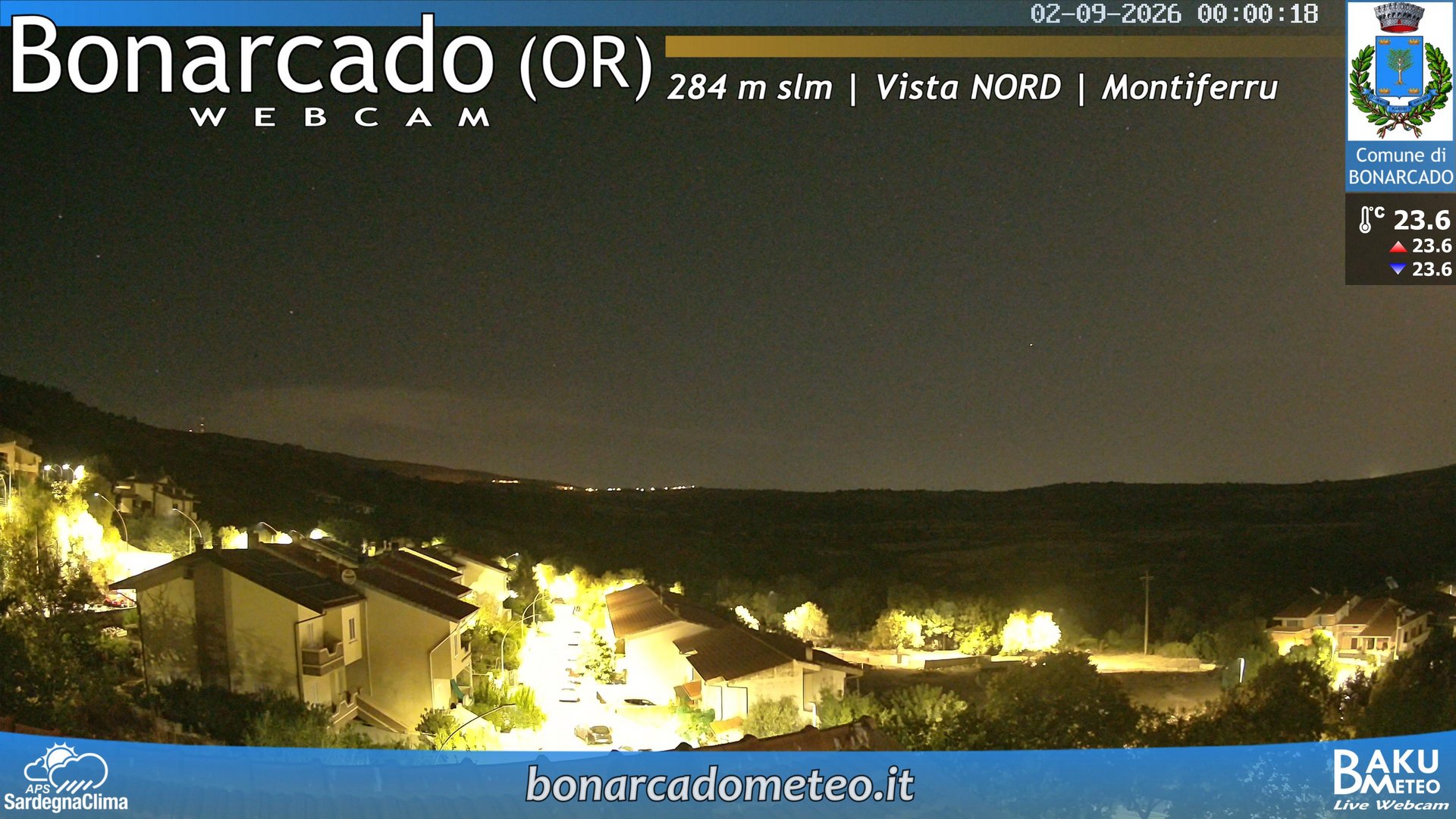 time-lapse frame, Bonarcado NORD webcam