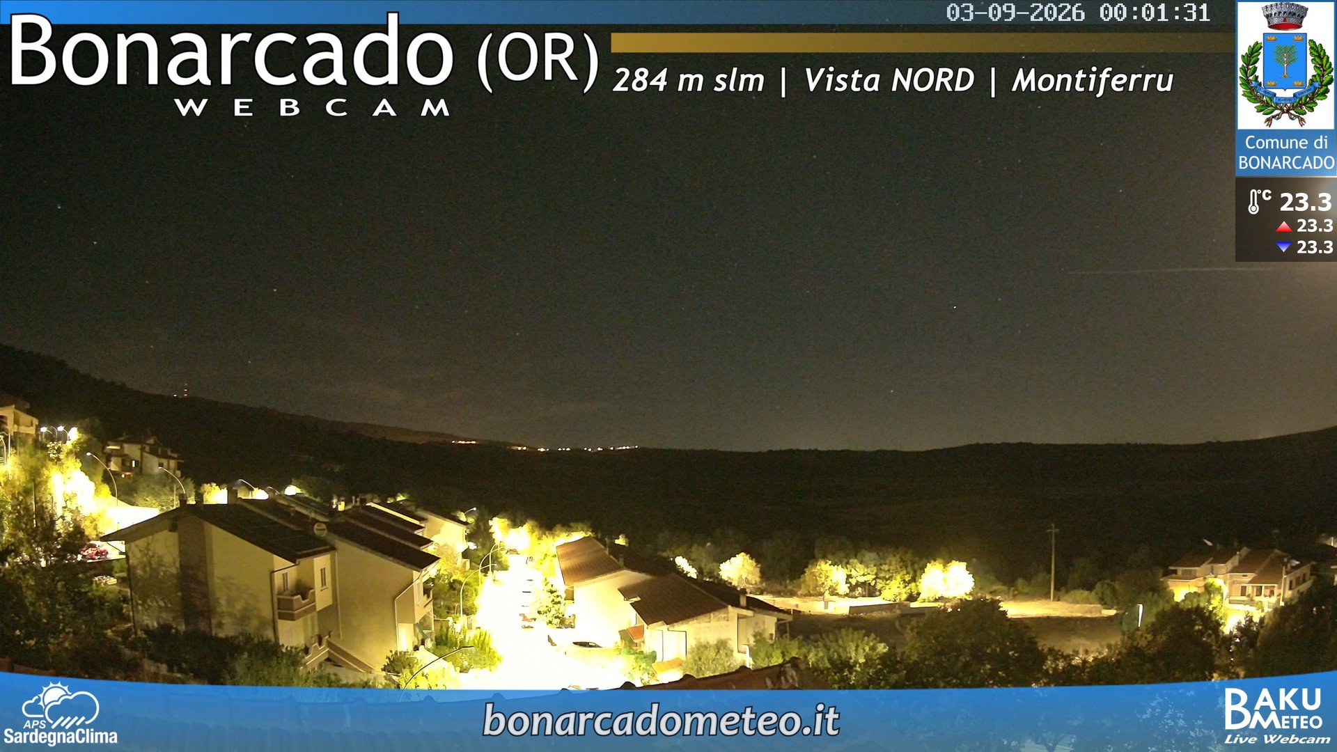 time-lapse frame, Bonarcado NORD webcam