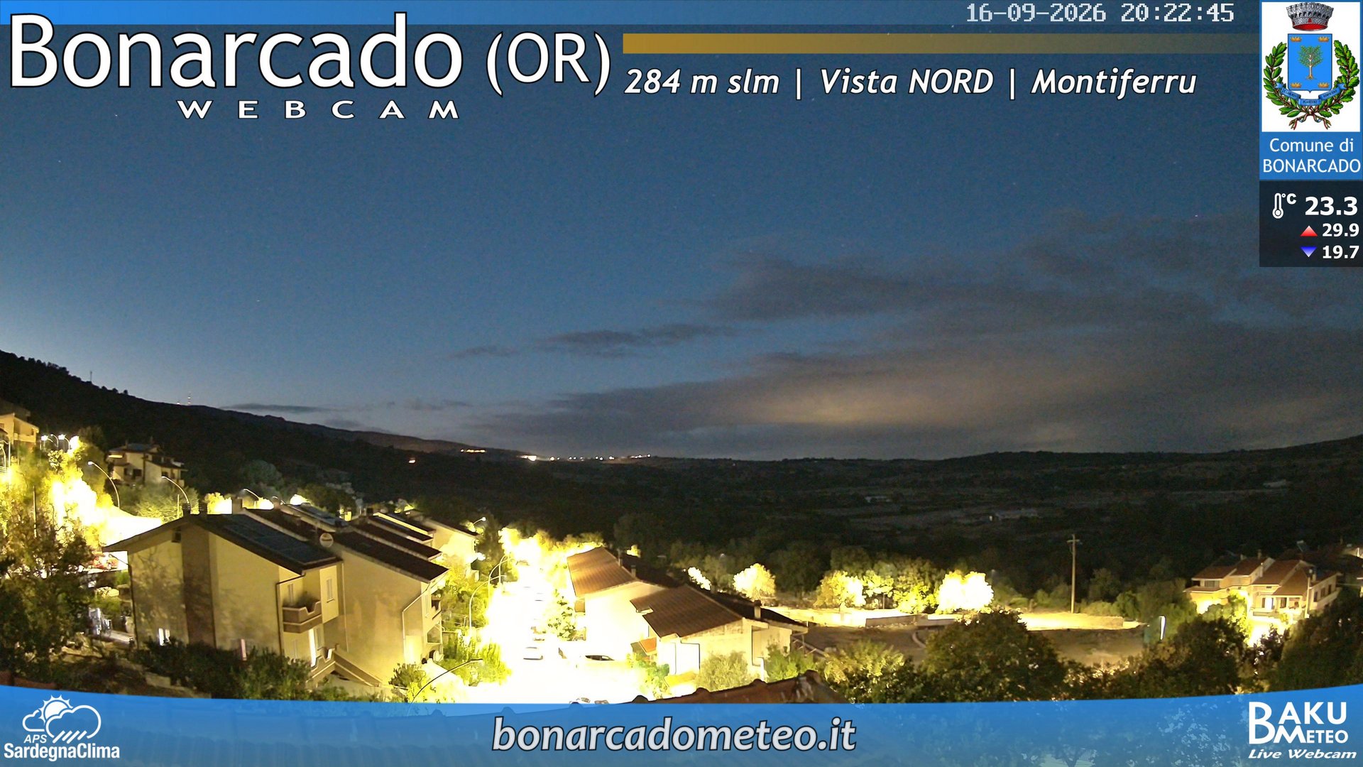 time-lapse frame, Bonarcado NORD webcam