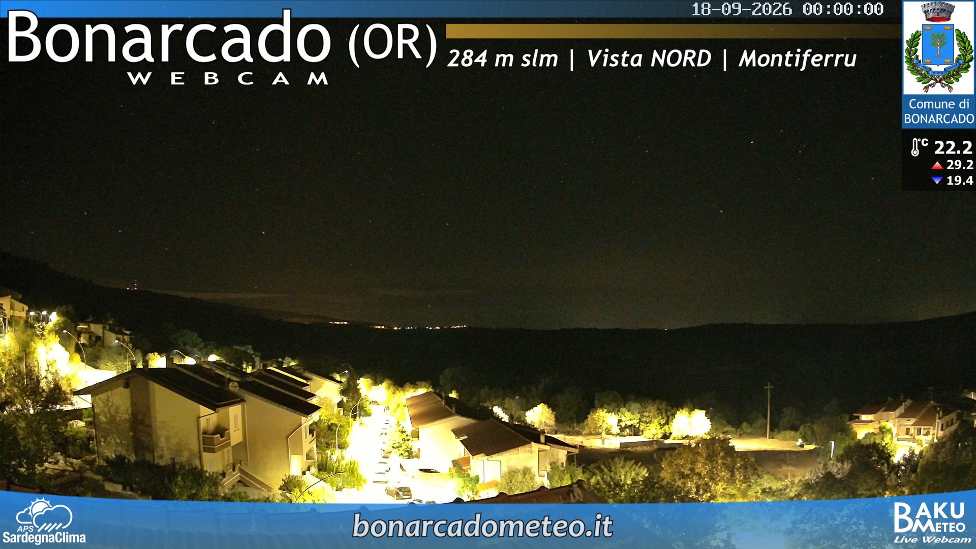 time-lapse frame, Bonarcado NORD webcam