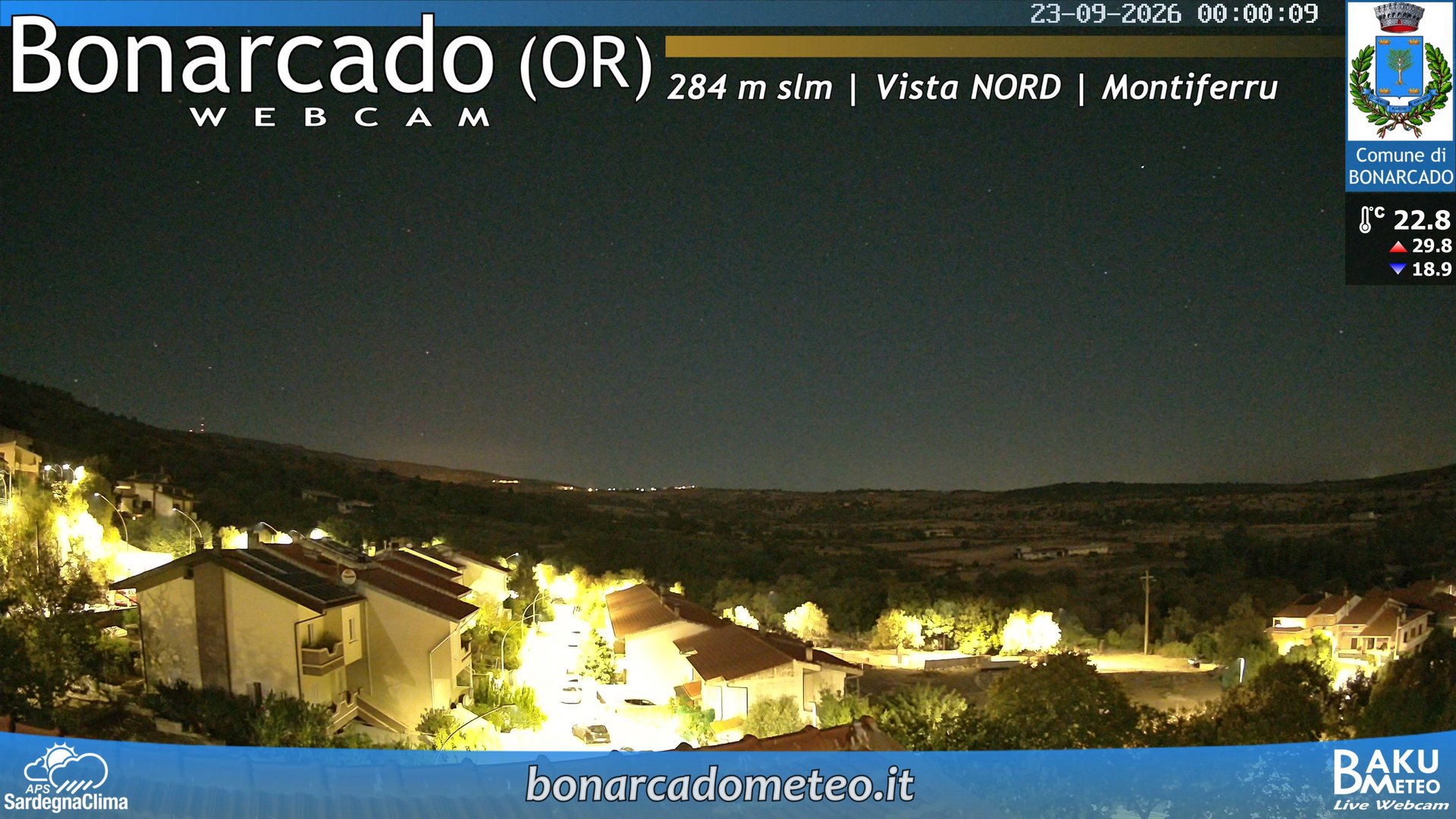 time-lapse frame, Bonarcado NORD webcam