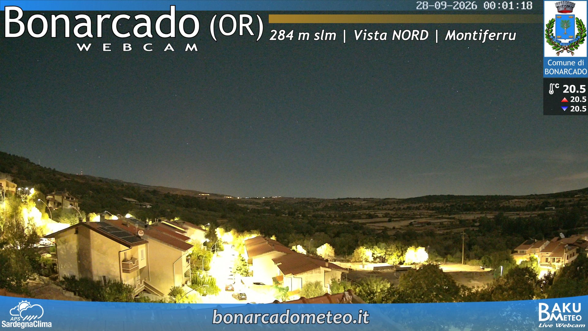 time-lapse frame, Bonarcado NORD webcam