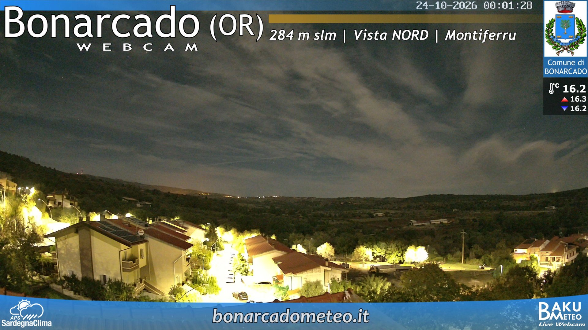 time-lapse frame, Bonarcado NORD webcam
