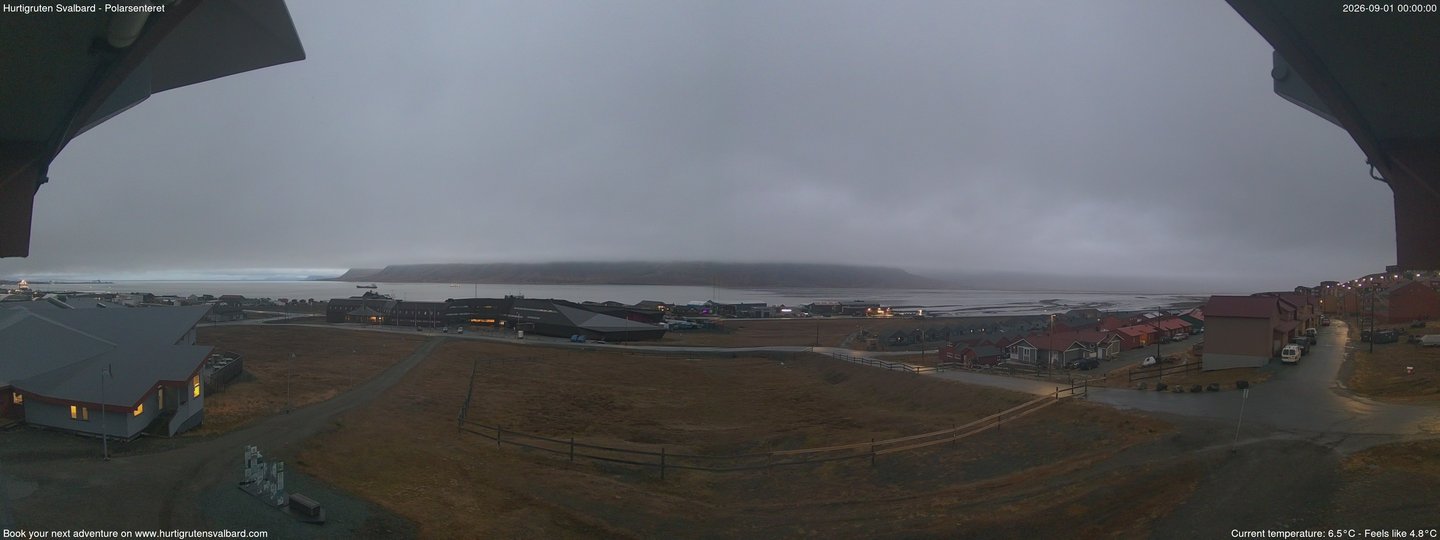 time-lapse frame, Hurtigruten Svalbard - Hiorthfjellet webcam
