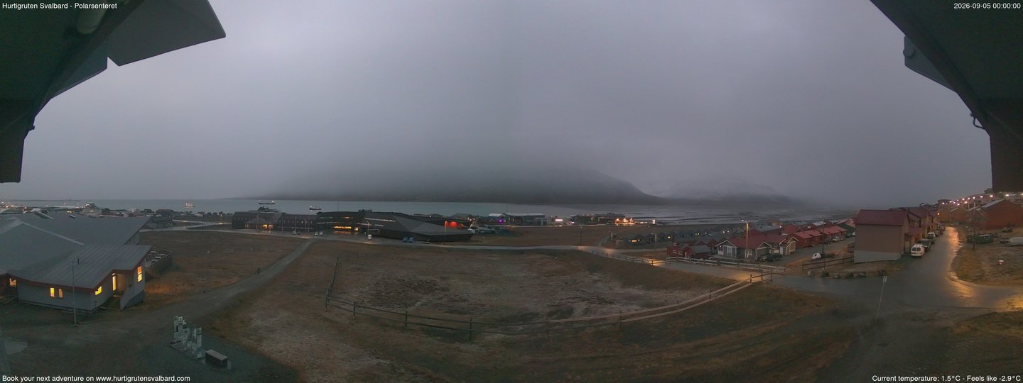 Hurtigruten Svalbard - Hiorthfjellet webcam time-lapse frame, Hurtigruten Svalbard - Hiorthfjellet webcam