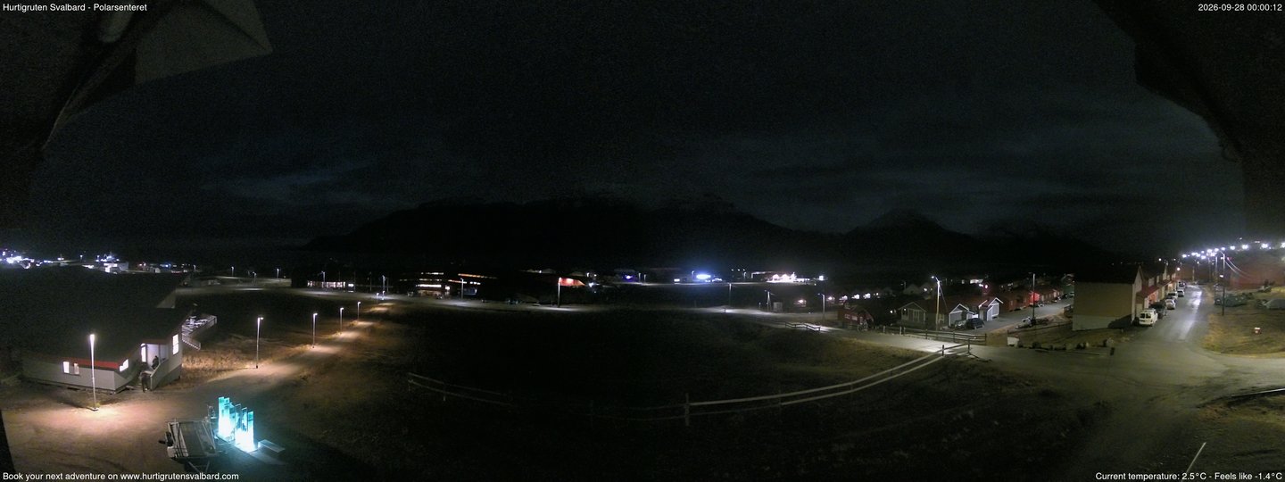 time-lapse frame, Hurtigruten Svalbard - Hiorthfjellet webcam