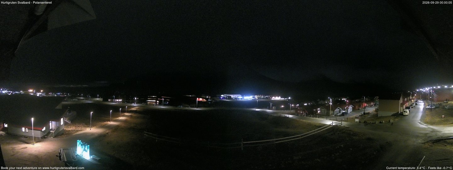 time-lapse frame, Hurtigruten Svalbard - Hiorthfjellet webcam