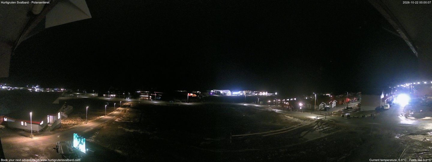 time-lapse frame, Hurtigruten Svalbard - Hiorthfjellet webcam