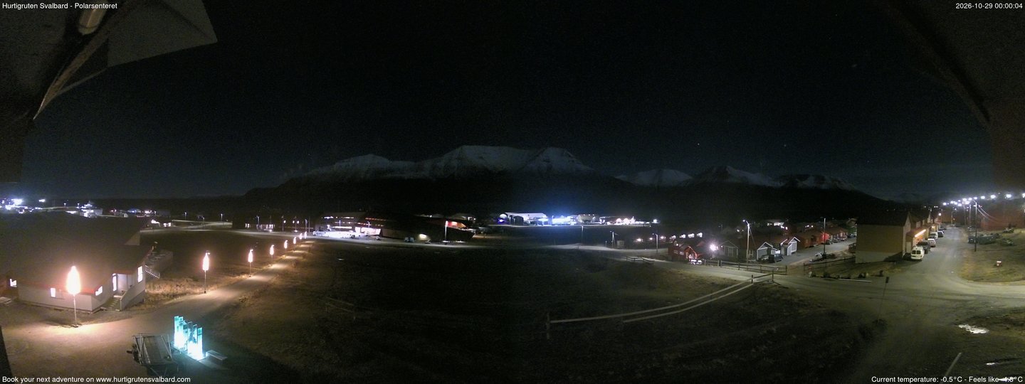 time-lapse frame, Hurtigruten Svalbard - Hiorthfjellet webcam