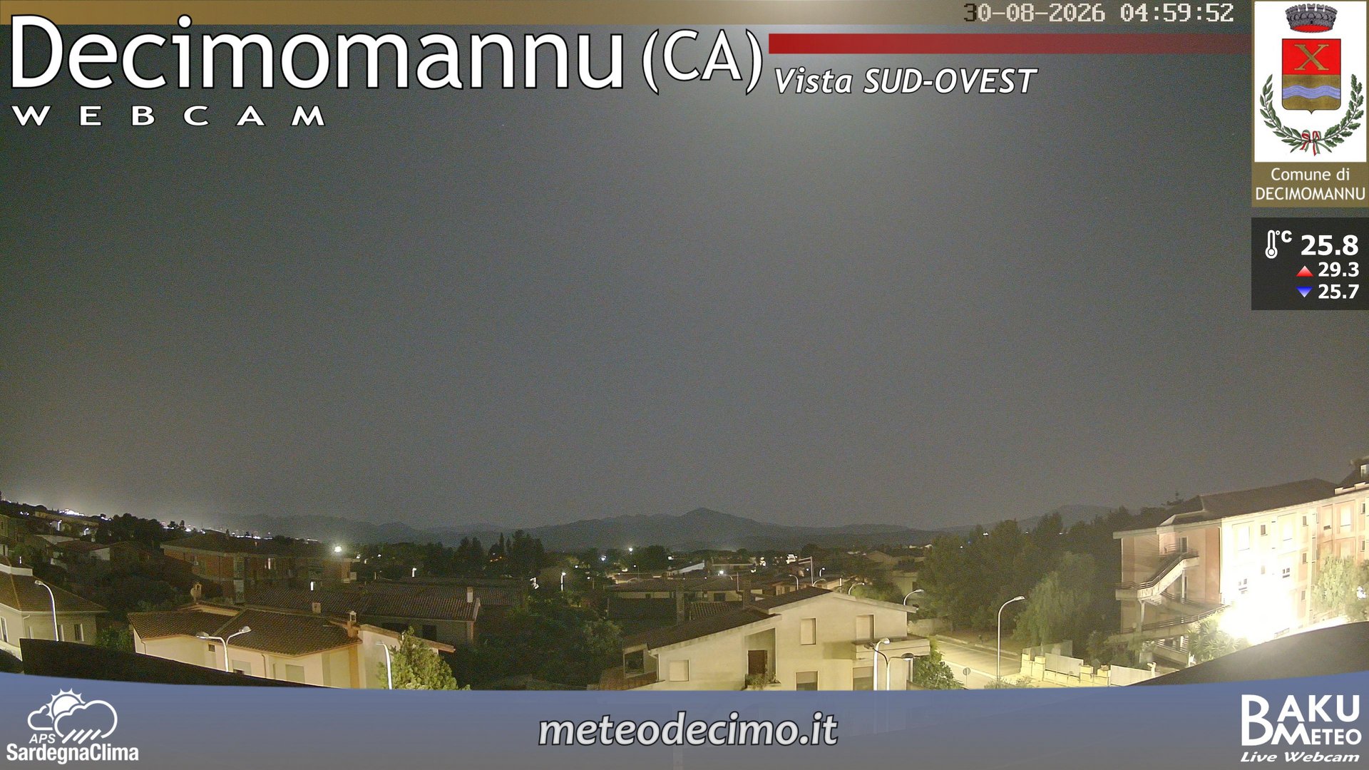 time-lapse frame, Decimomannu webcam