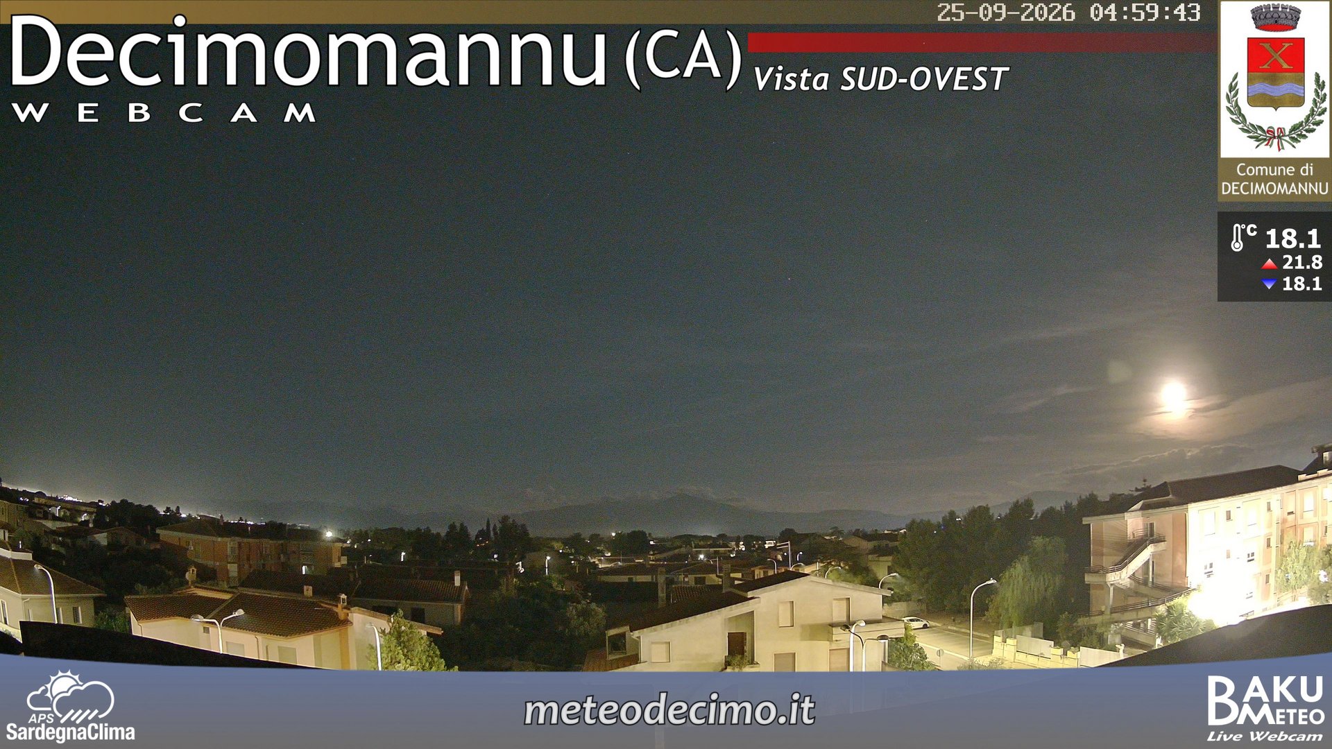 time-lapse frame, Decimomannu webcam