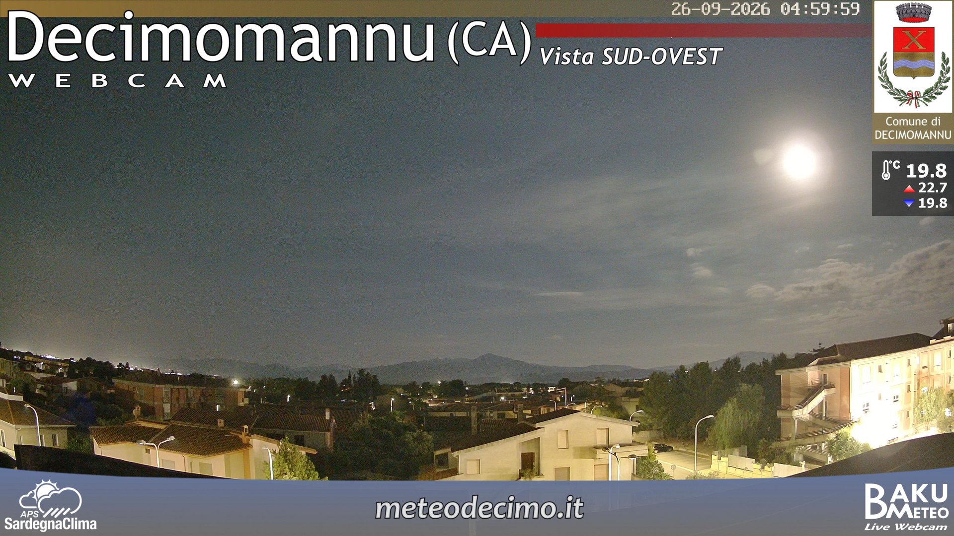 time-lapse frame, Decimomannu webcam