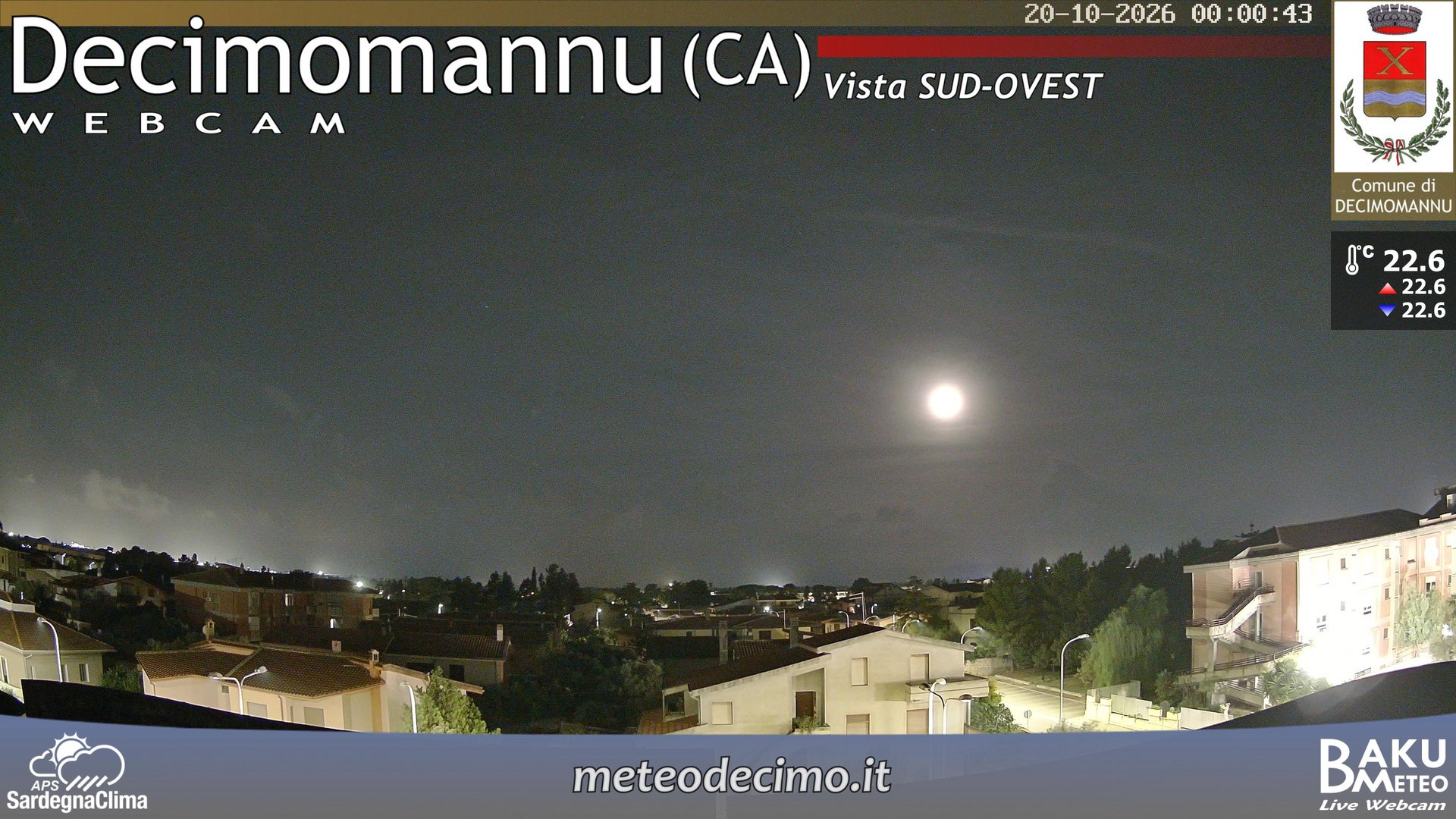 time-lapse frame, Decimomannu webcam