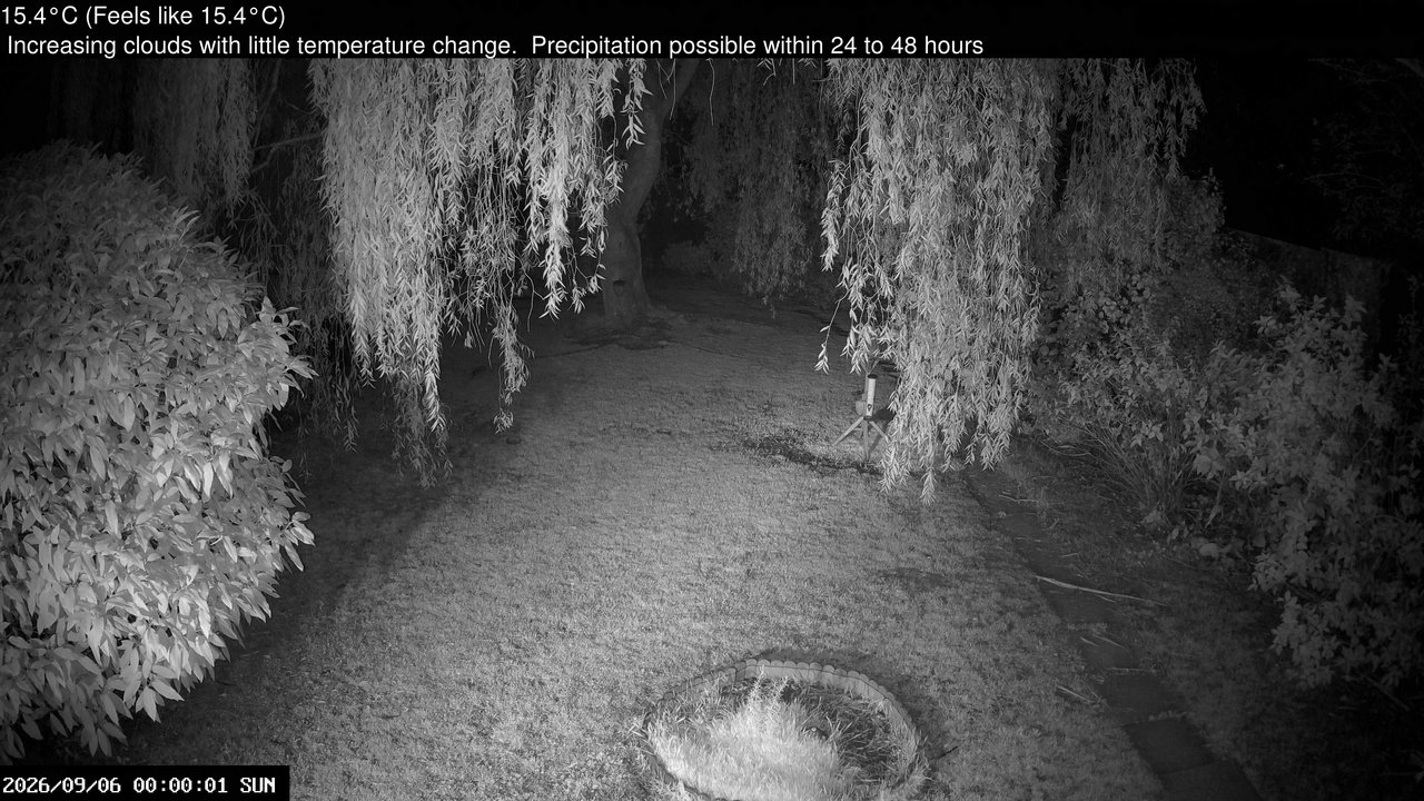time-lapse frame, Wembury, Devon. Garden Cam webcam