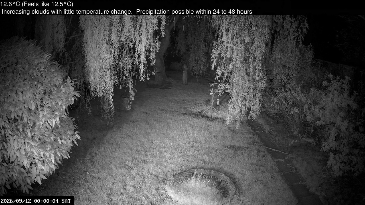time-lapse frame, Wembury, Devon. Garden Cam webcam