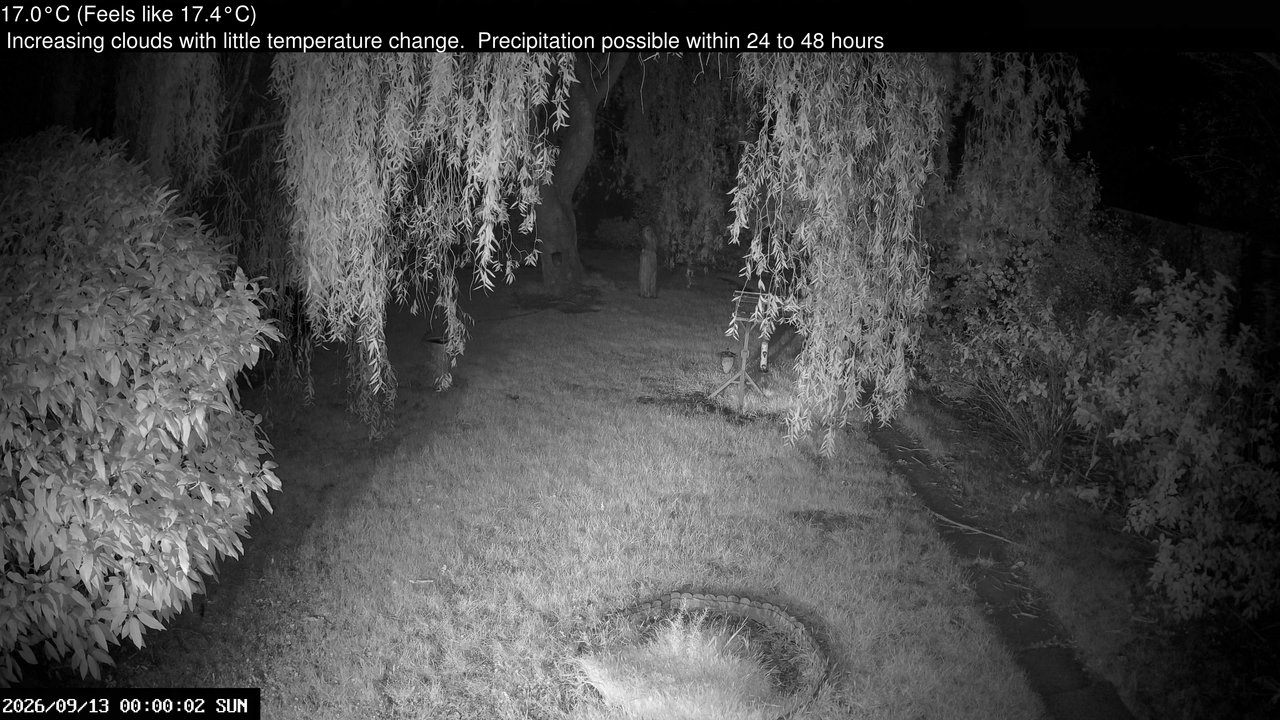 time-lapse frame, Wembury, Devon. Garden Cam webcam