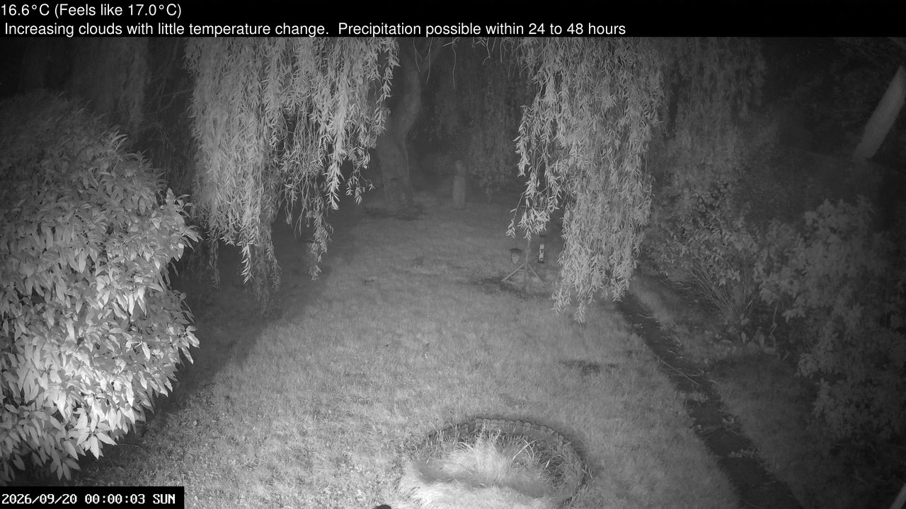 time-lapse frame, Wembury, Devon. Garden Cam webcam