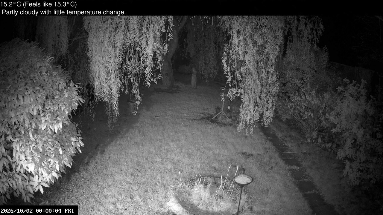 time-lapse frame, Wembury, Devon. Garden Cam webcam