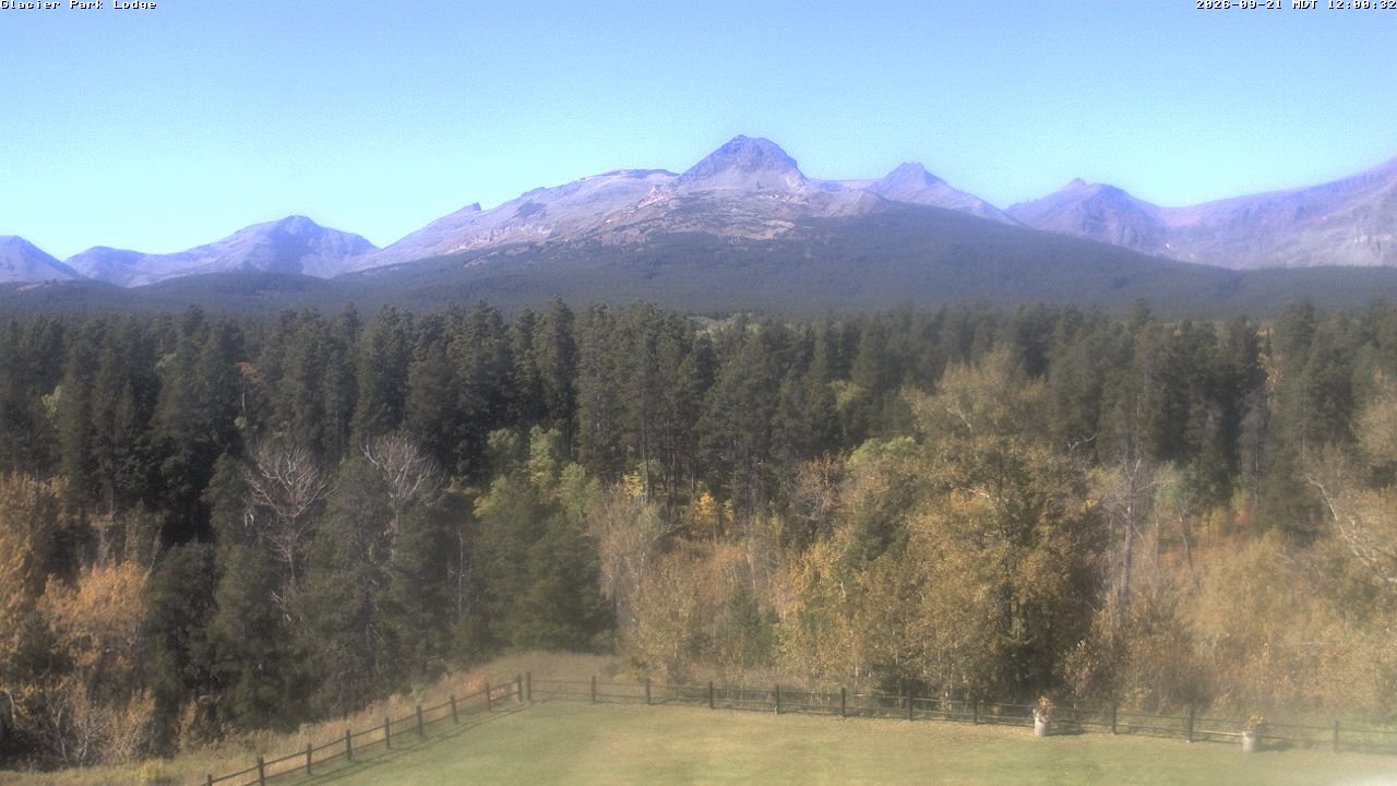 view from Glacier Park Lodge on 2026-09-21