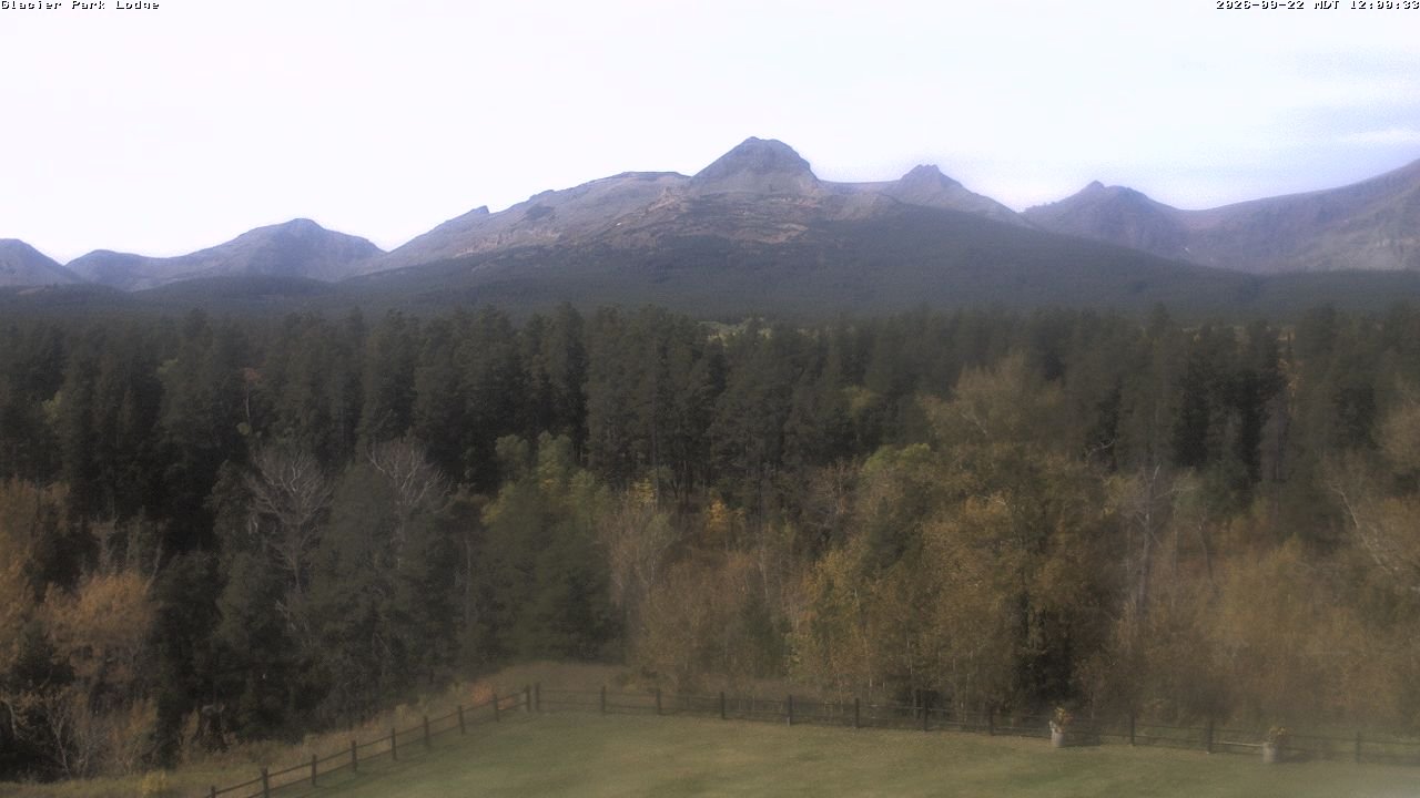 view from Glacier Park Lodge on 2026-09-22