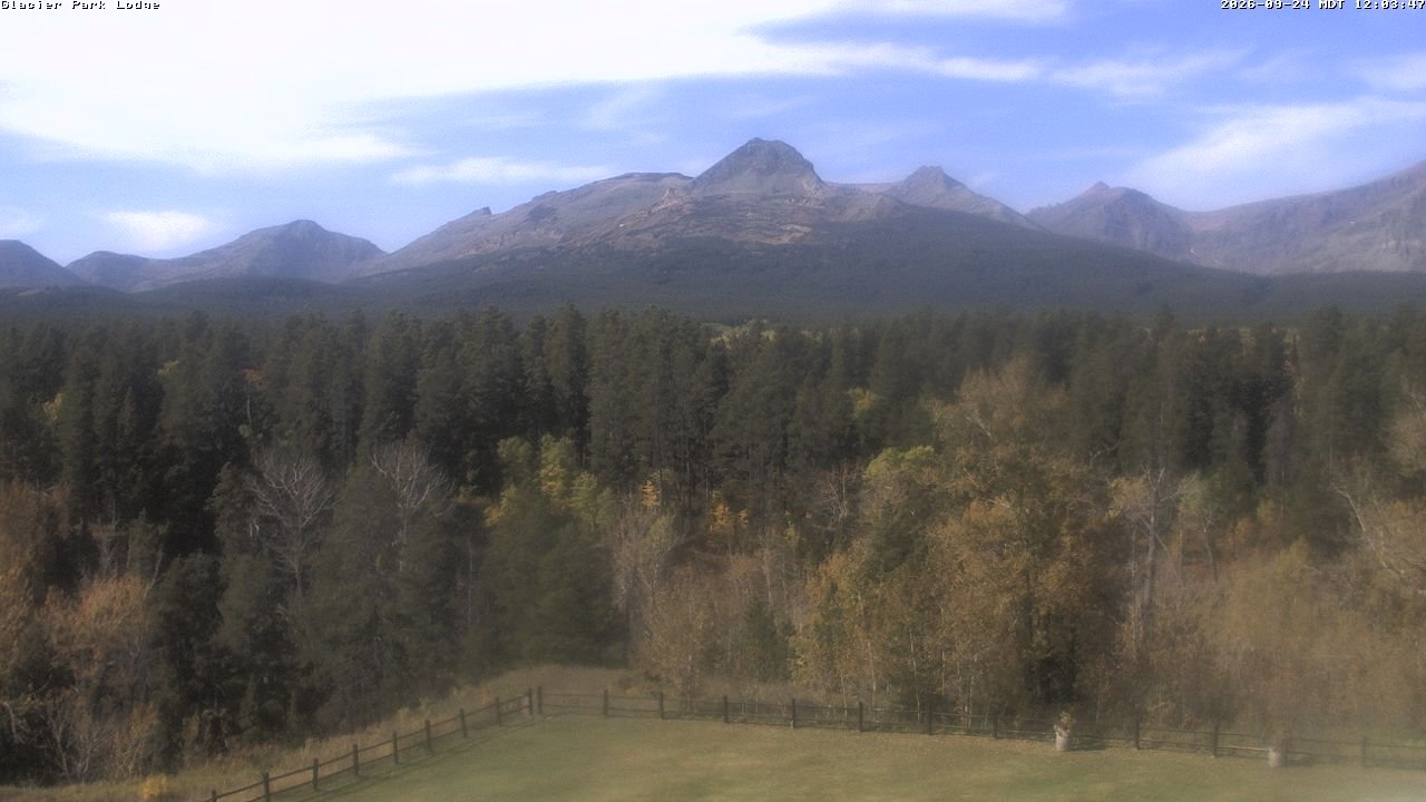 view from Glacier Park Lodge on 2026-09-24