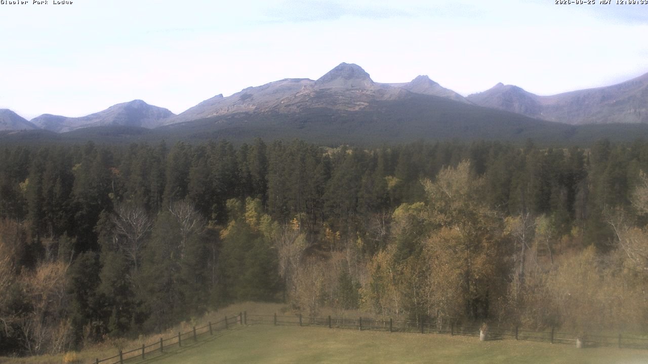 view from Glacier Park Lodge on 2026-09-25