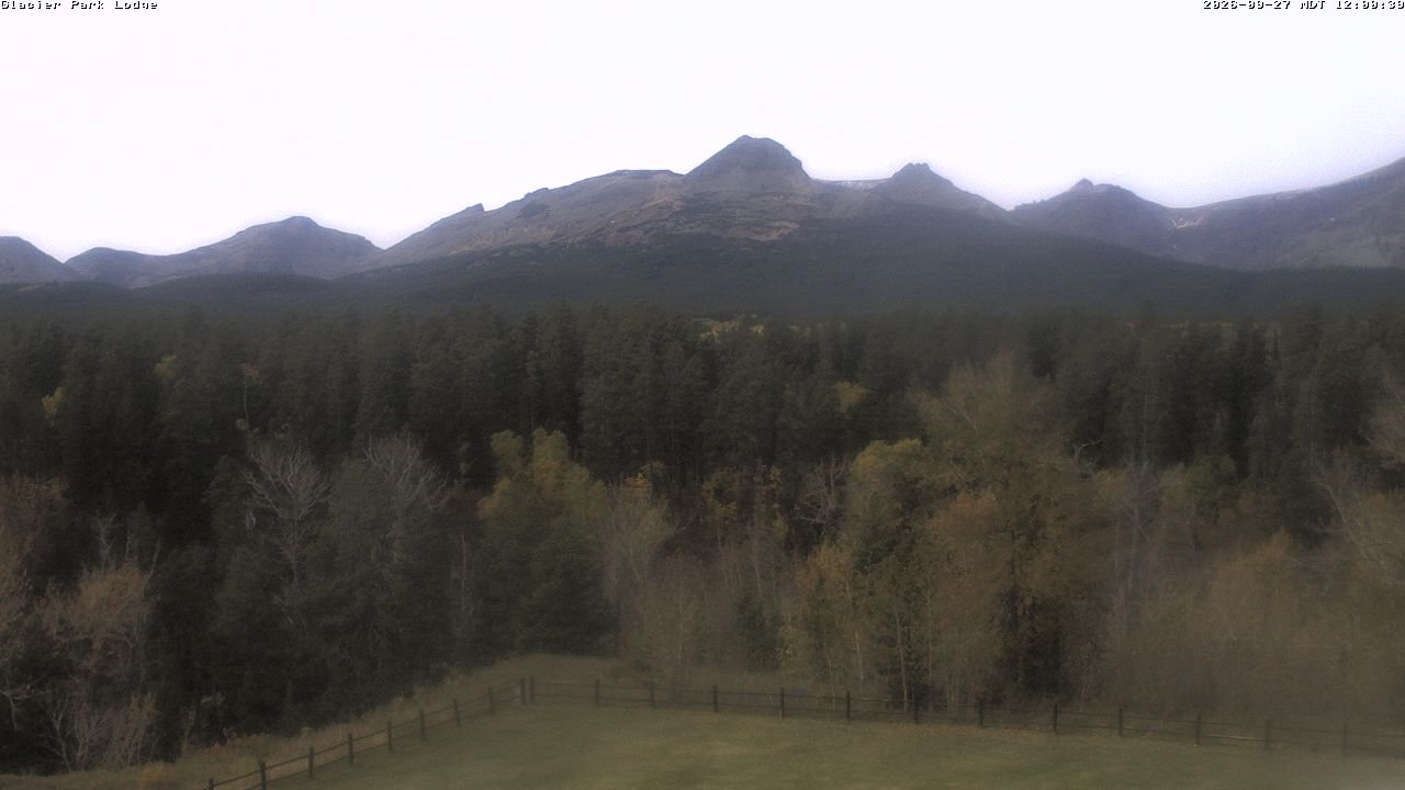 view from Glacier Park Lodge on 2026-09-27
