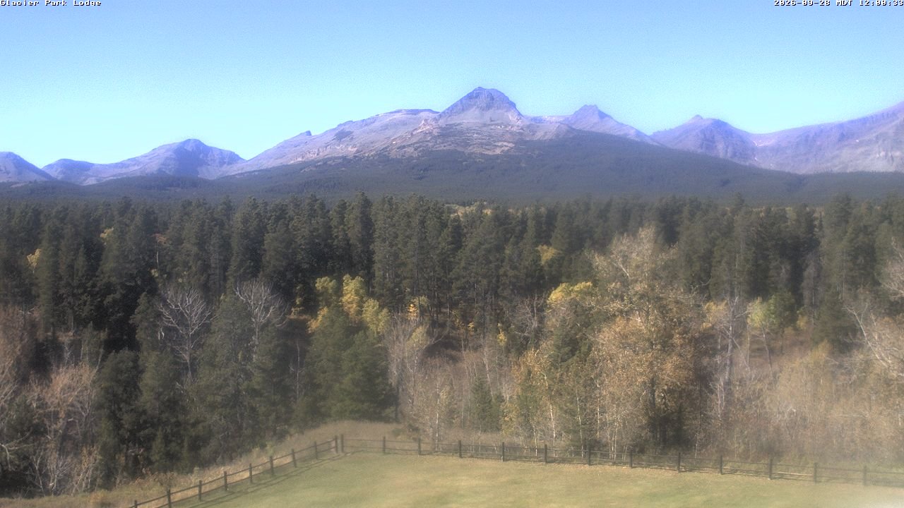 view from Glacier Park Lodge on 2026-09-28