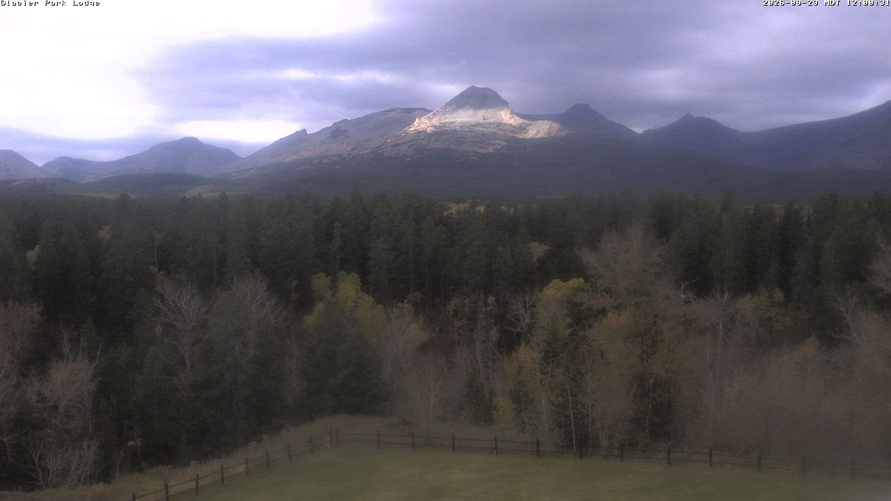 view from Glacier Park Lodge on 2026-09-29