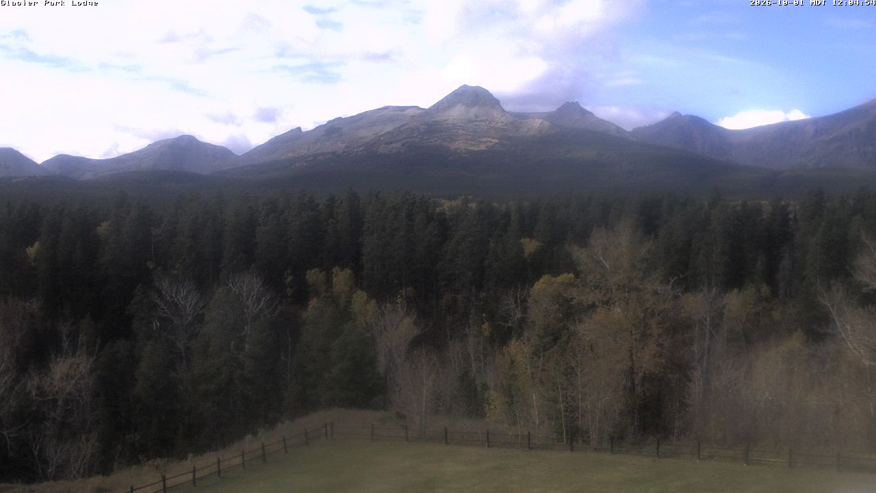 view from Glacier Park Lodge on 2026-10-01