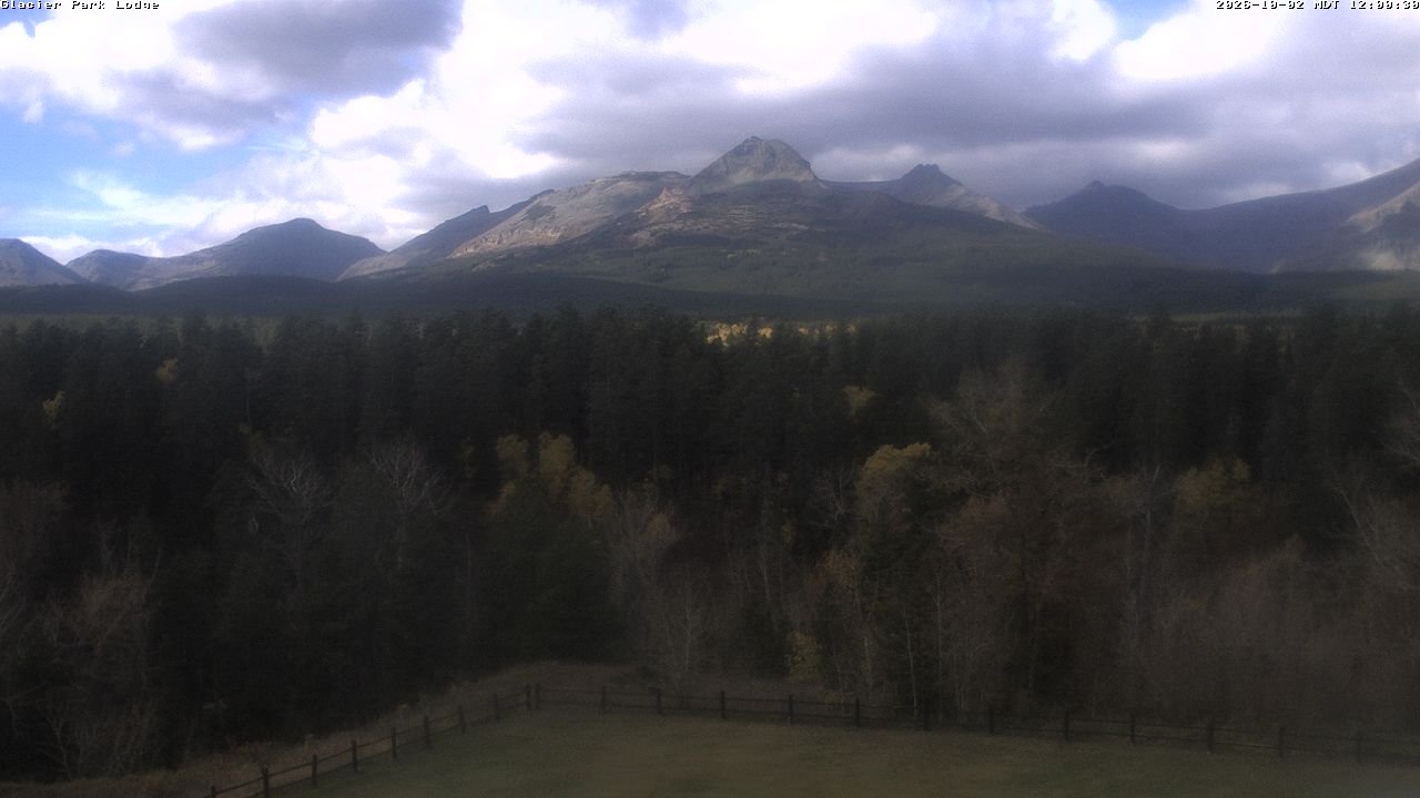 view from Glacier Park Lodge on 2026-10-02