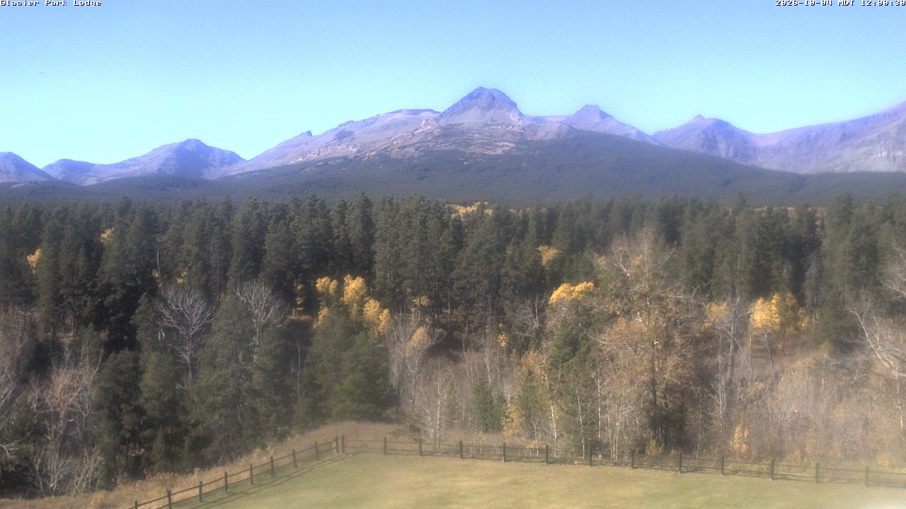 view from Glacier Park Lodge on 2026-10-04