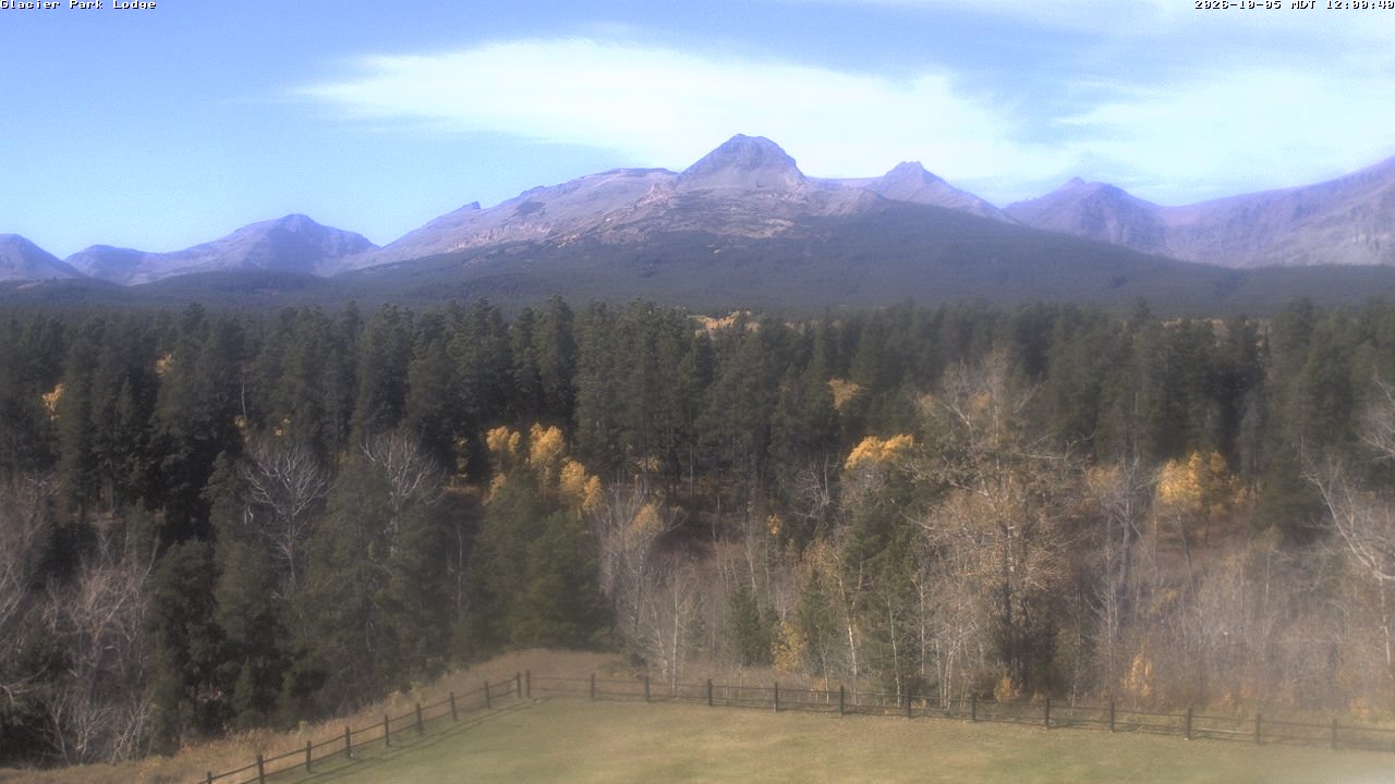 view from Glacier Park Lodge on 2026-10-05
