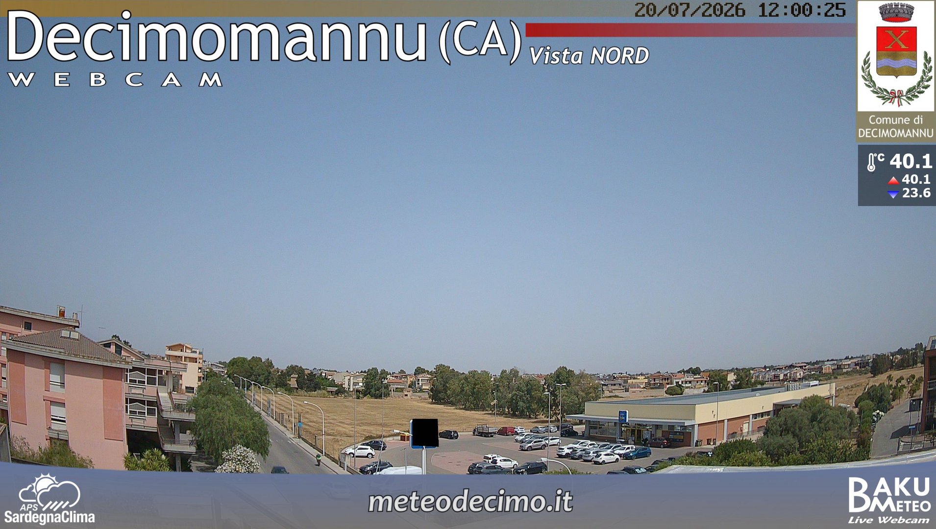 view from Decimomannu Nord on 2026-07-20