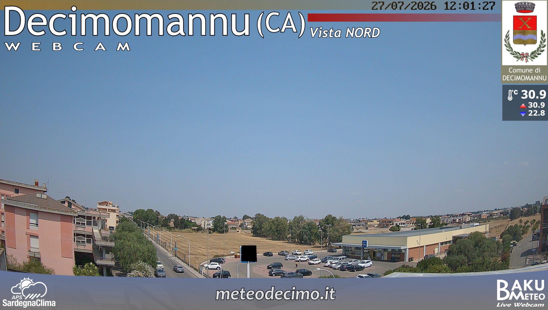 view from Decimomannu Nord on 2026-07-27