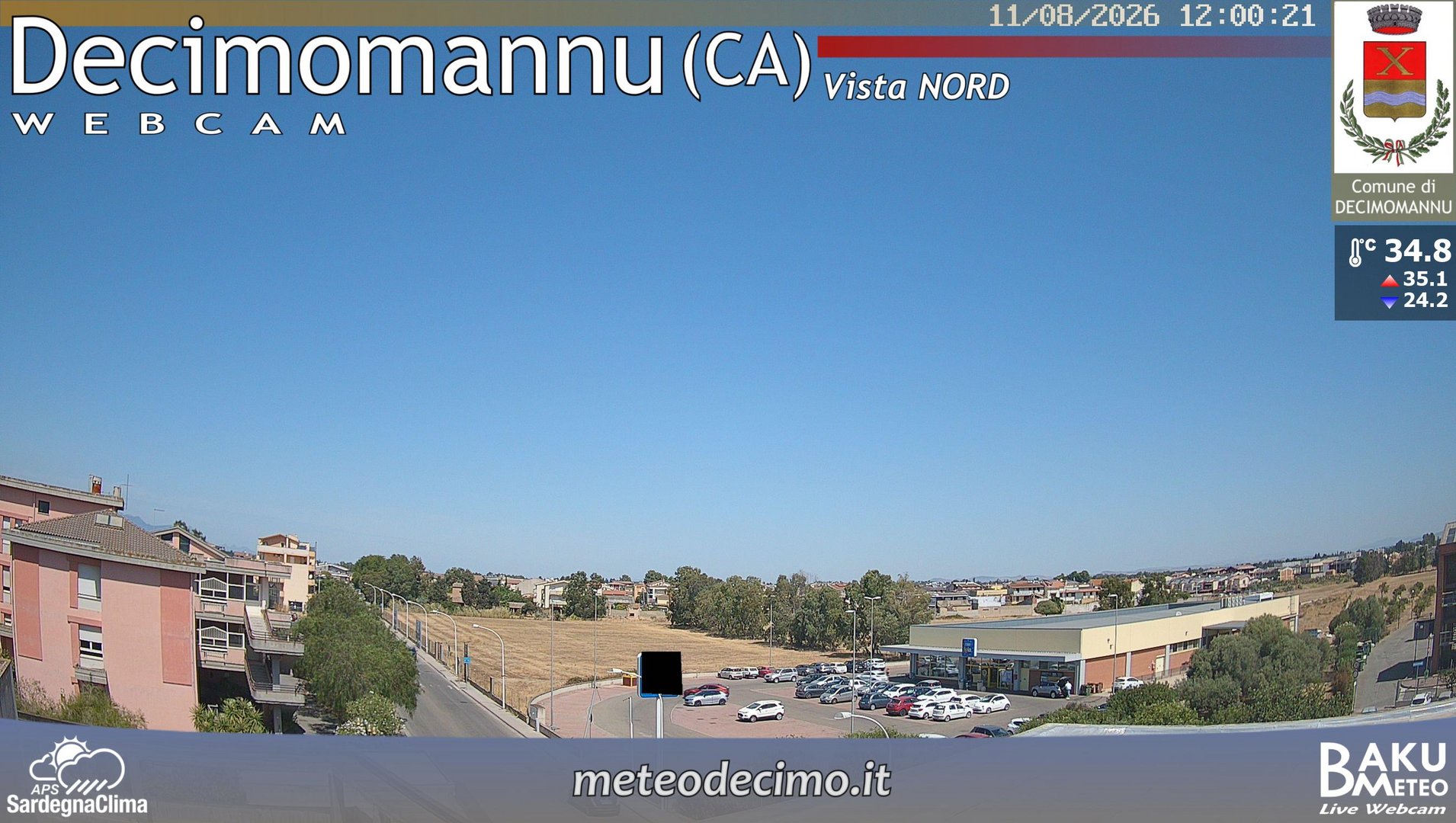 view from Decimomannu Nord on 2026-08-11