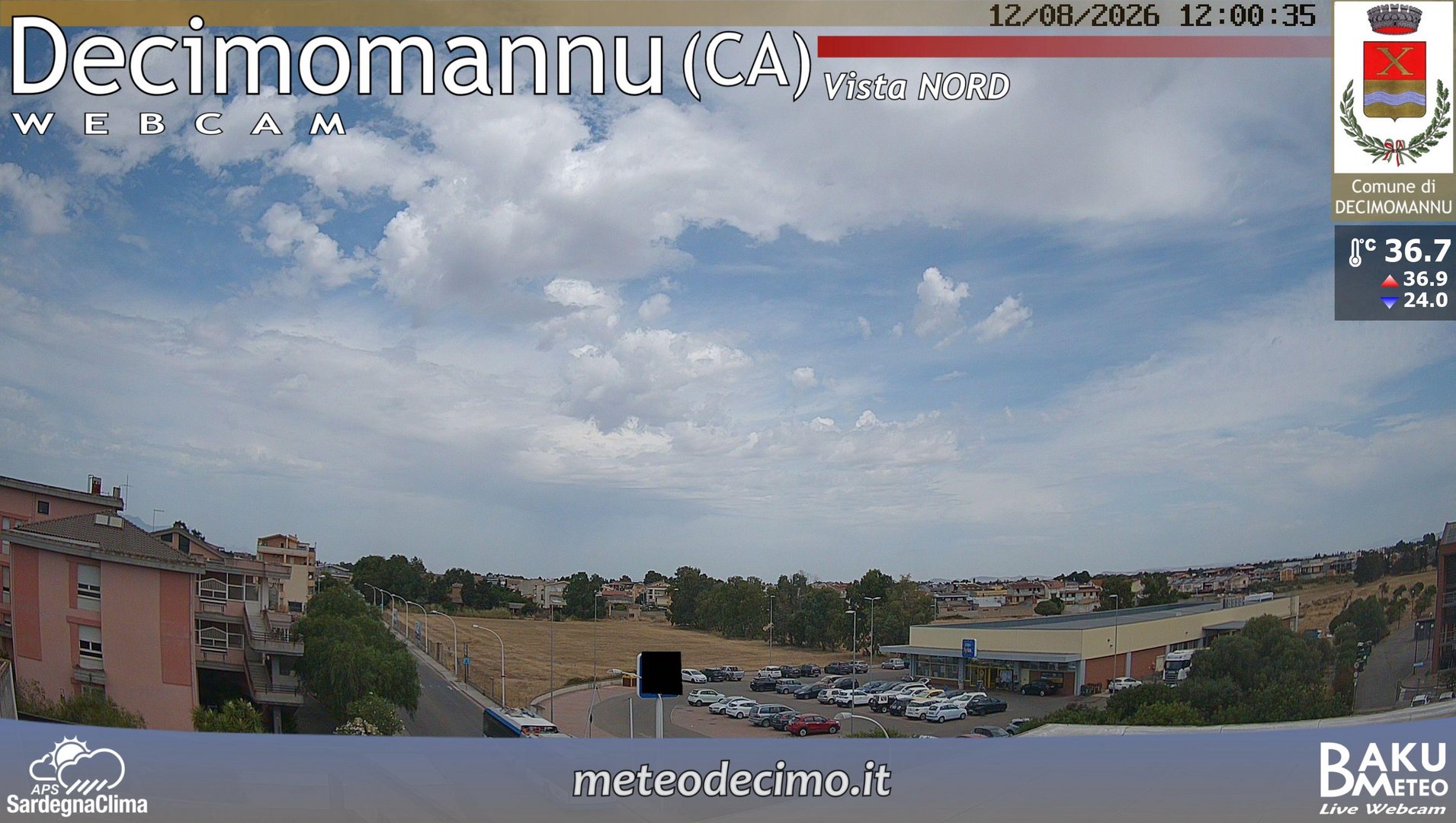 view from Decimomannu Nord on 2026-08-12
