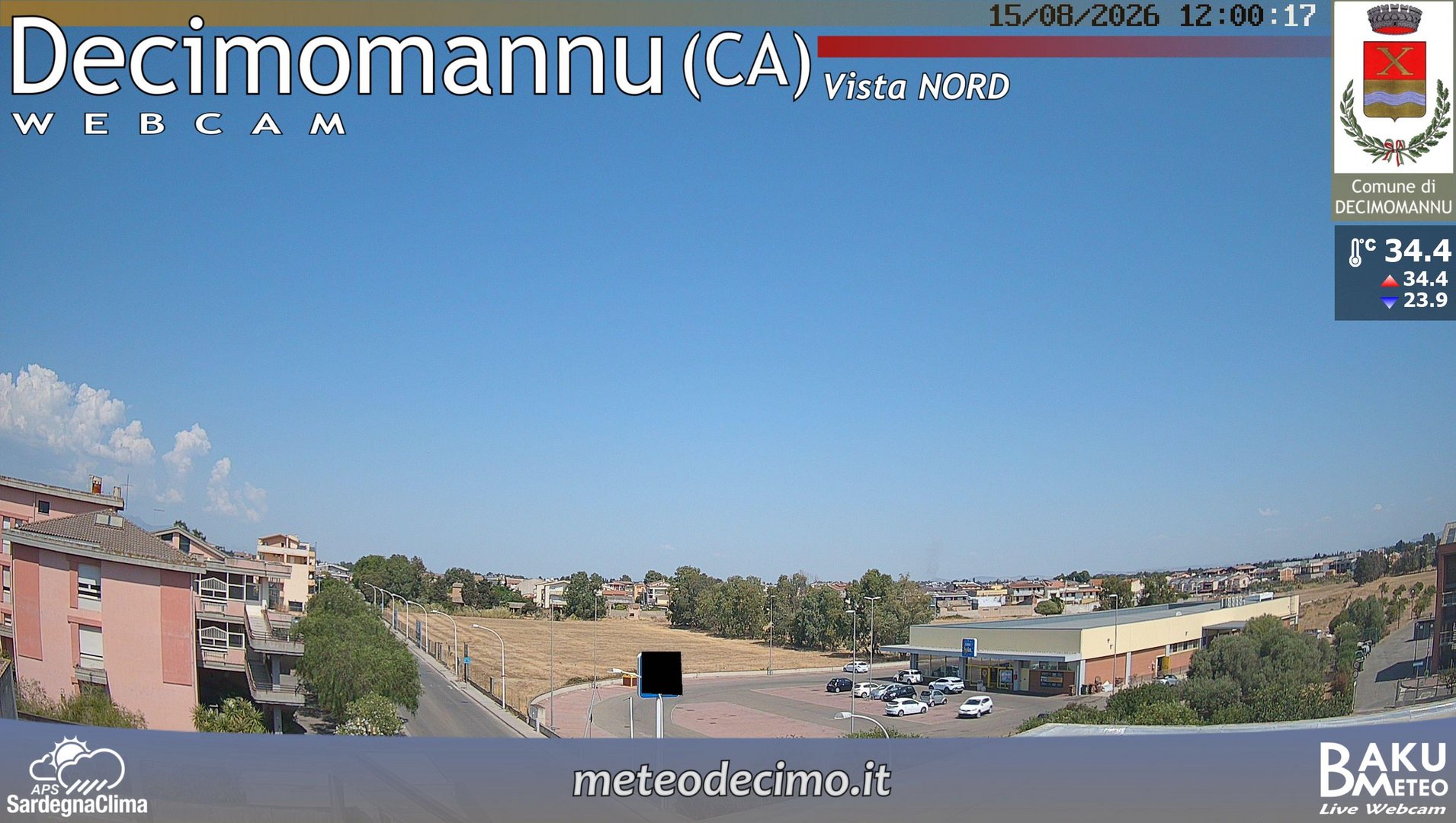 view from Decimomannu Nord on 2026-08-15