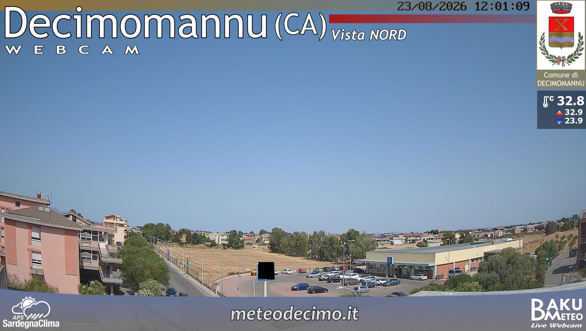 view from Decimomannu Nord on 2026-08-23