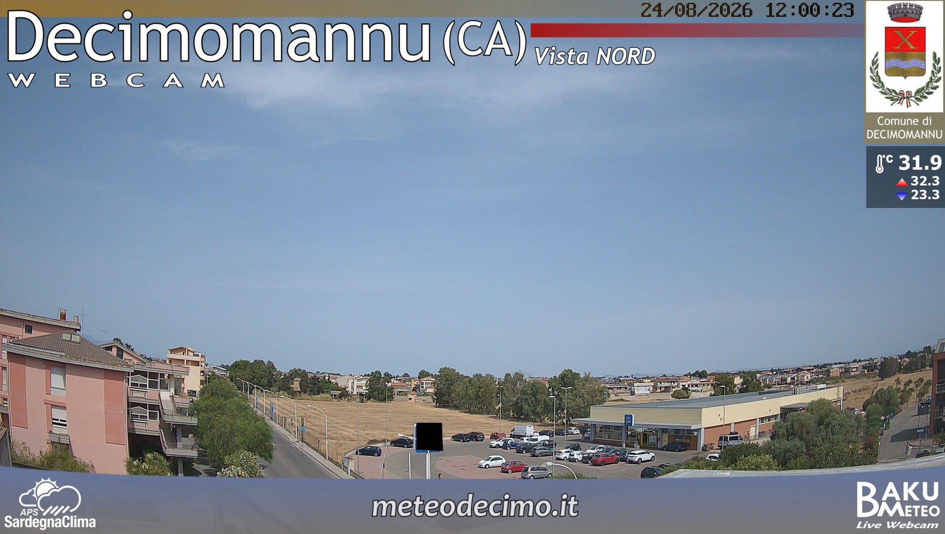 view from Decimomannu Nord on 2026-08-24