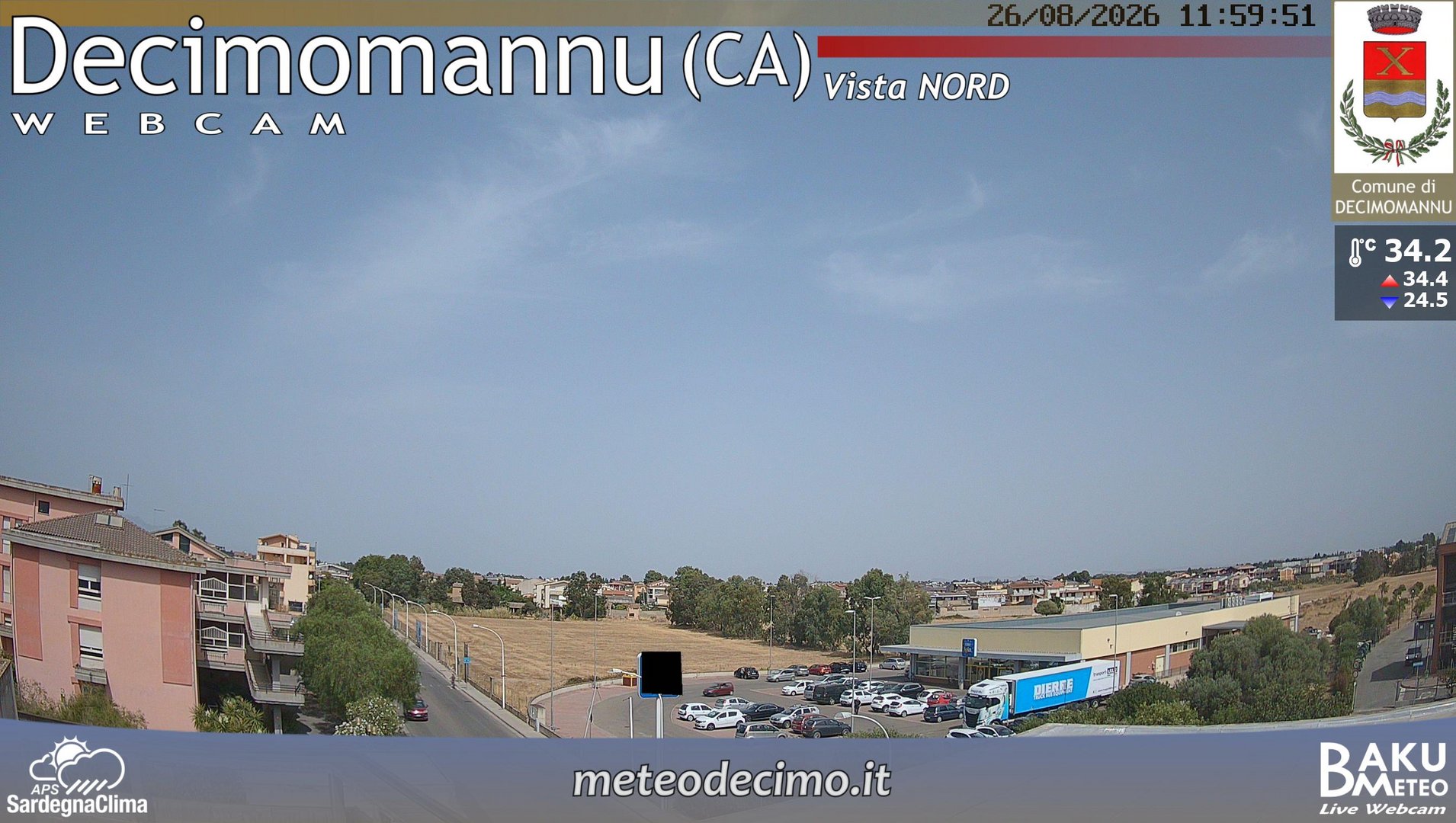view from Decimomannu Nord on 2026-08-26