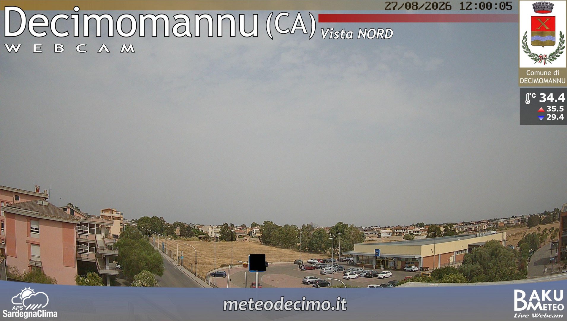 view from Decimomannu Nord on 2026-08-27