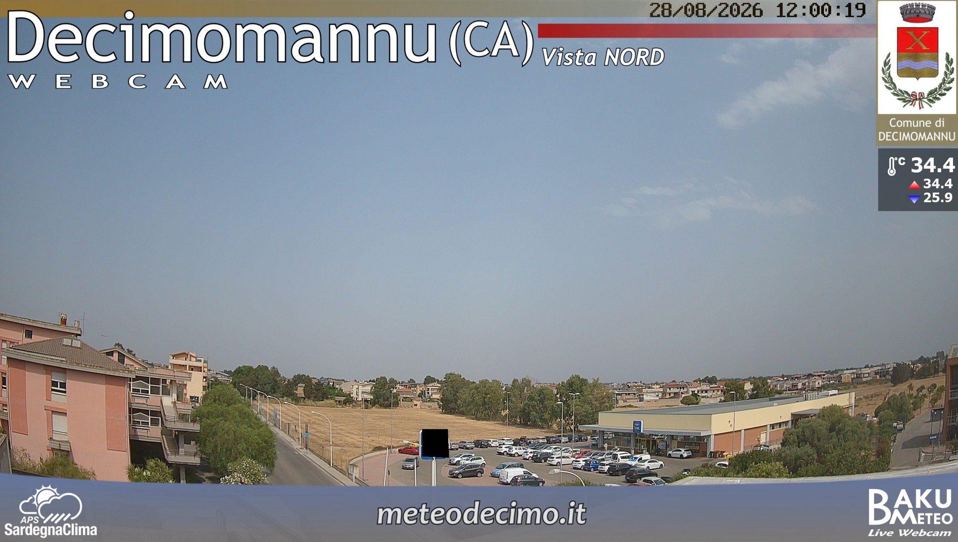 view from Decimomannu Nord on 2026-08-28