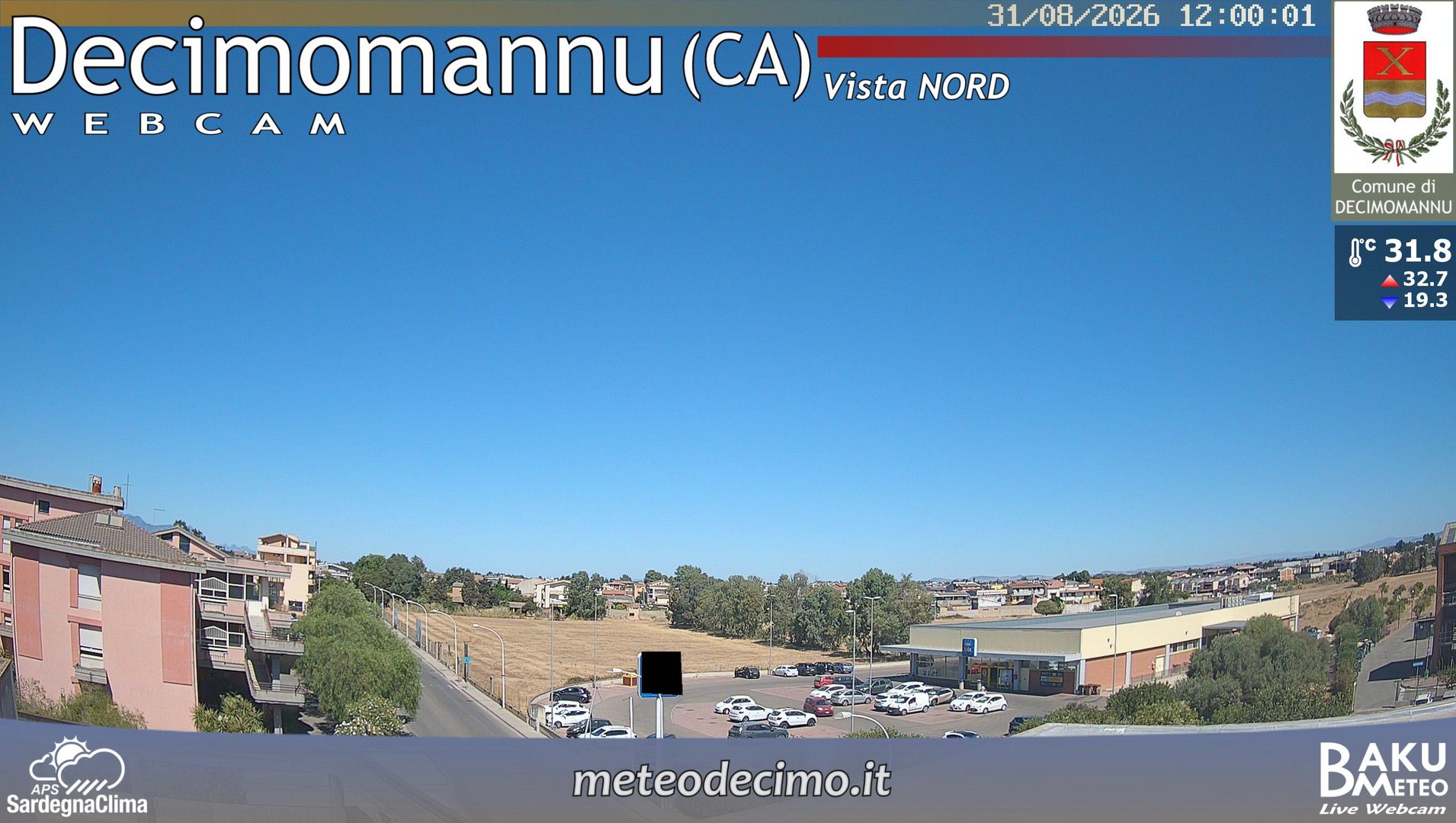 view from Decimomannu Nord on 2026-08-31