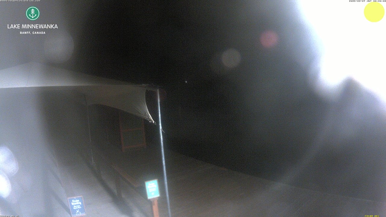 time-lapse frame, Lake Minnewanka webcam