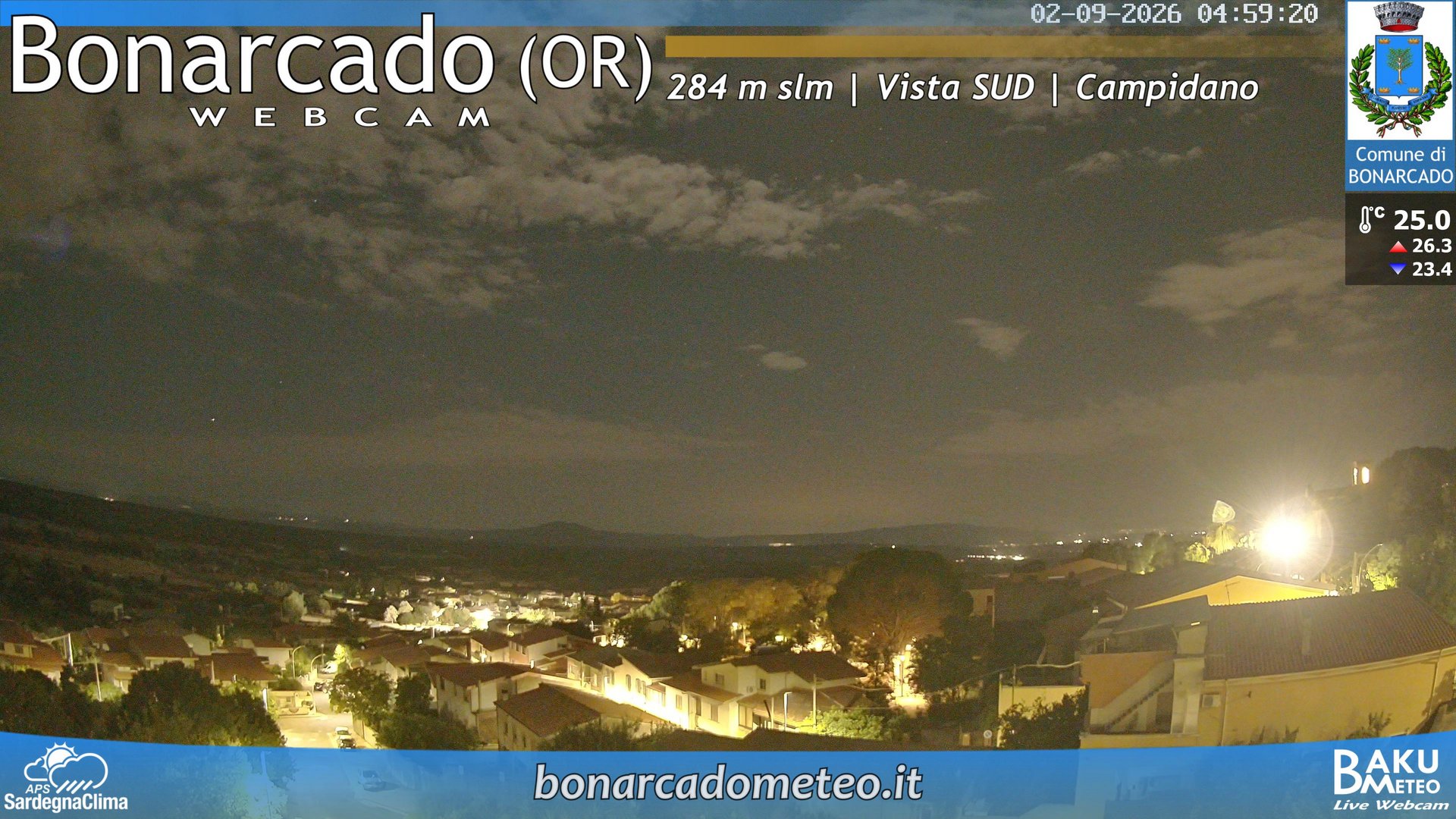 time-lapse frame, Bonarcado SUD webcam